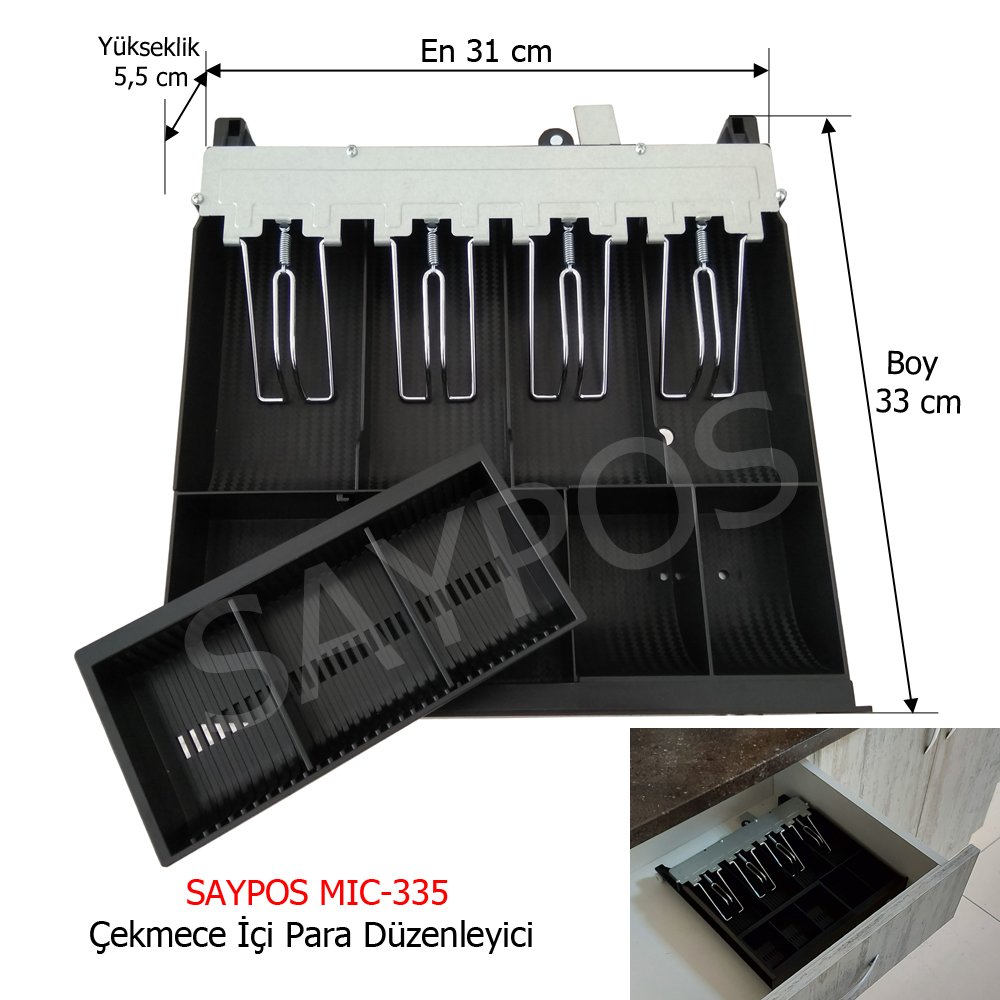 Saypos%20Plastik%20Çekmece%20İçi%20Para%20Düzenleyici%204%20Kağıt%20Para%205%20Bozuk%20Para%20Bölmeli%2031x33x5,5cm