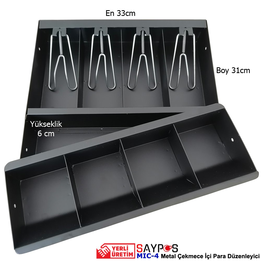Saypos%20Metal%20Çekmece%20İçi%20Para%20Düzenleyici%204%20Banknot%204%20Madeni%20Para%20Bölmeli%2033x31x6cm