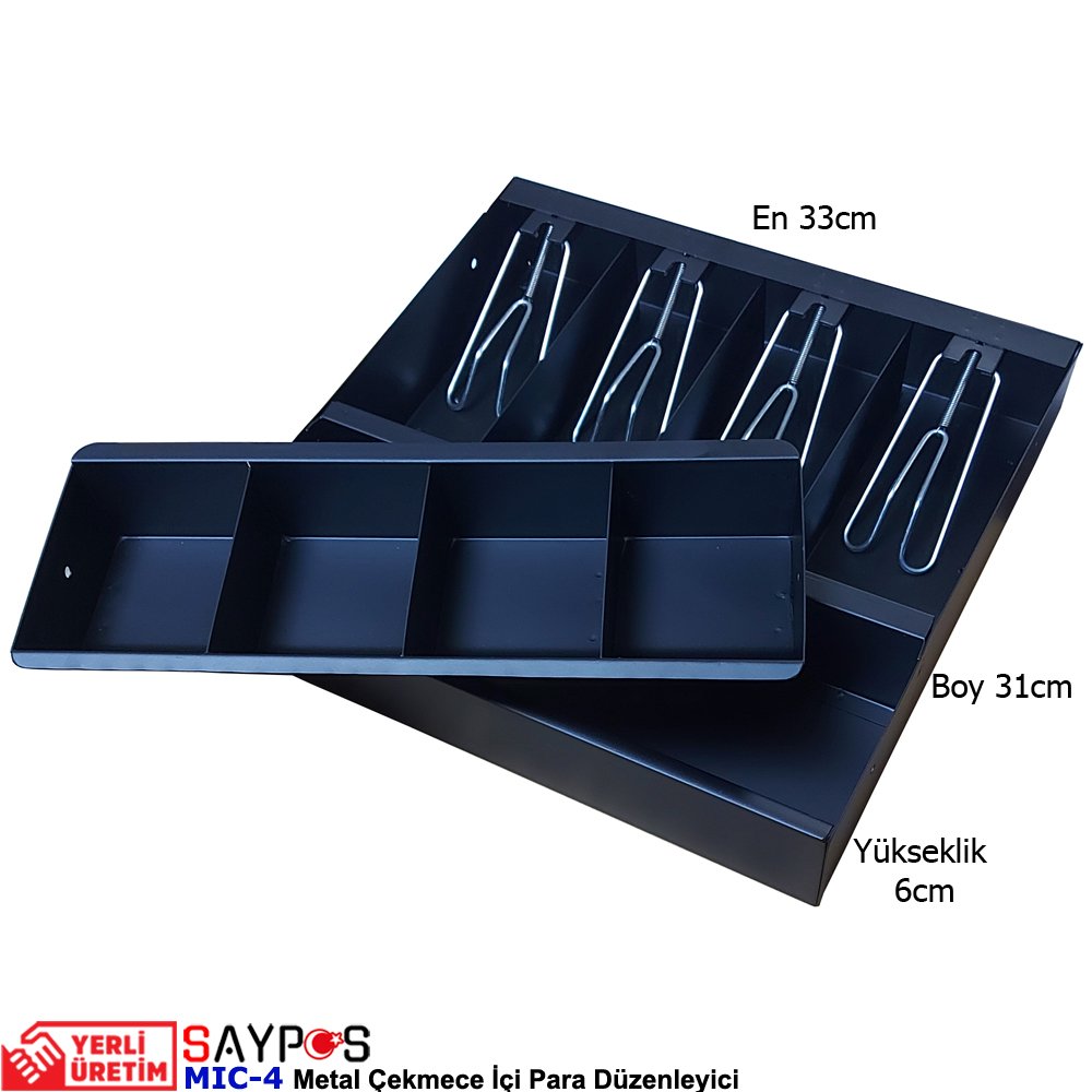 Saypos%20Metal%20Çekmece%20İçi%20Para%20Düzenleyici%204%20Banknot%204%20Madeni%20Para%20Bölmeli%2033x31x6cm