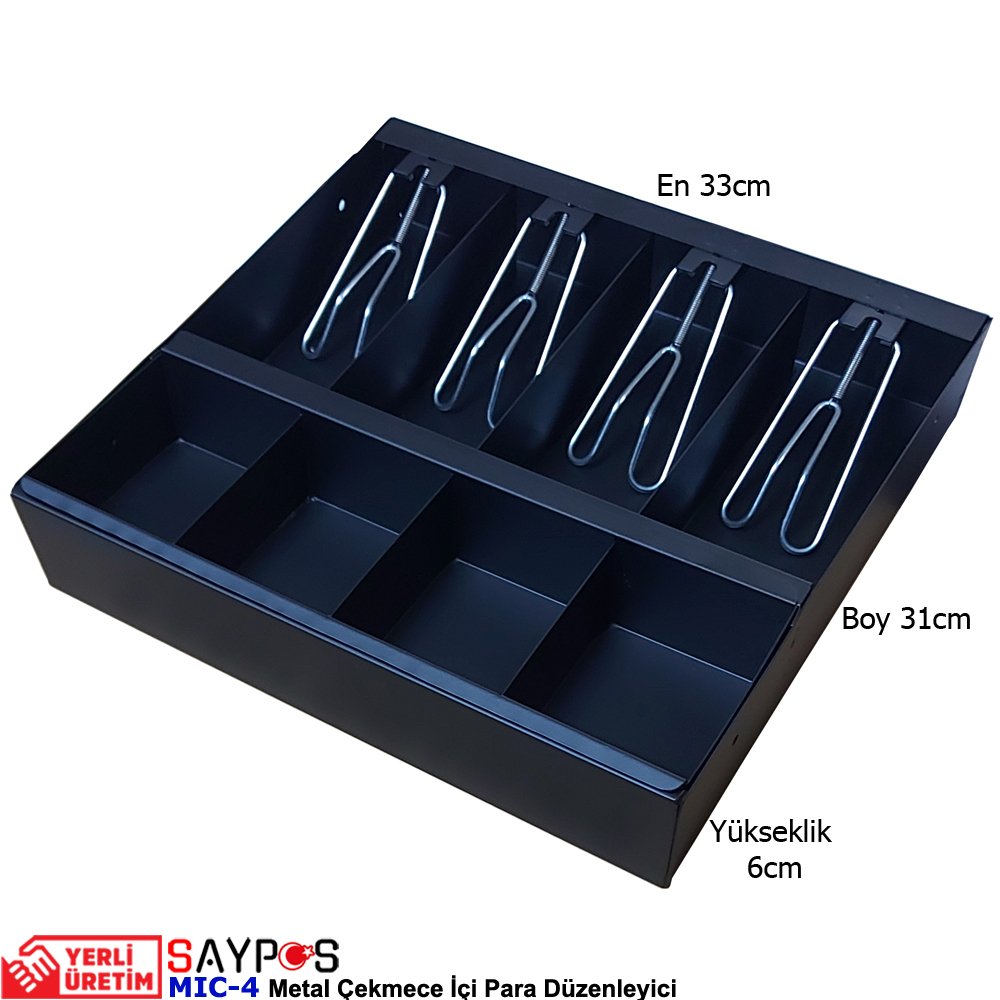 Saypos%20Metal%20Çekmece%20İçi%20Para%20Düzenleyici%204%20Banknot%204%20Madeni%20Para%20Bölmeli%2033x31x6cm