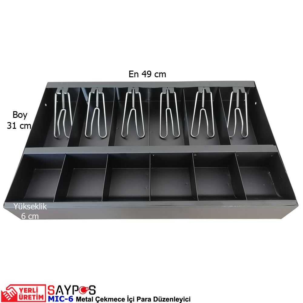 Saypos%20Metal%20Çekmece%20İçi%20Para%20Düzenleyici%206%20Banknot%206%20Madeni%20Para%20Bölmeli%2049x31x6cm