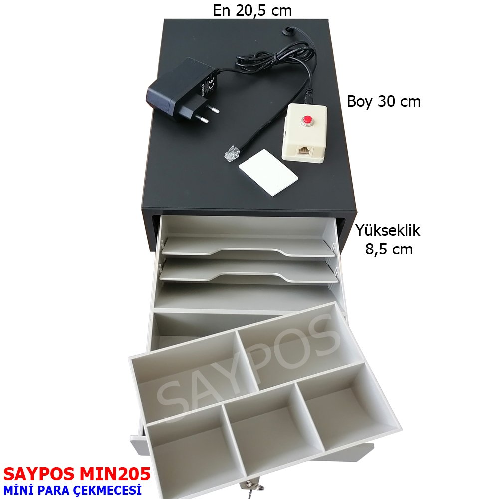 Düğmeli%20Mini%20Yazar%20Kasa%20Para%20Çekmecesi%202%20Banknot%20Bölmeli%20Buton%20ve%20Adaptörü%20Hediye