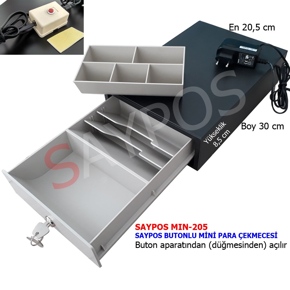 Düğmeli%20Mini%20Yazar%20Kasa%20Para%20Çekmecesi%202%20Banknot%20Bölmeli%20Buton%20ve%20Adaptörü%20Hediye