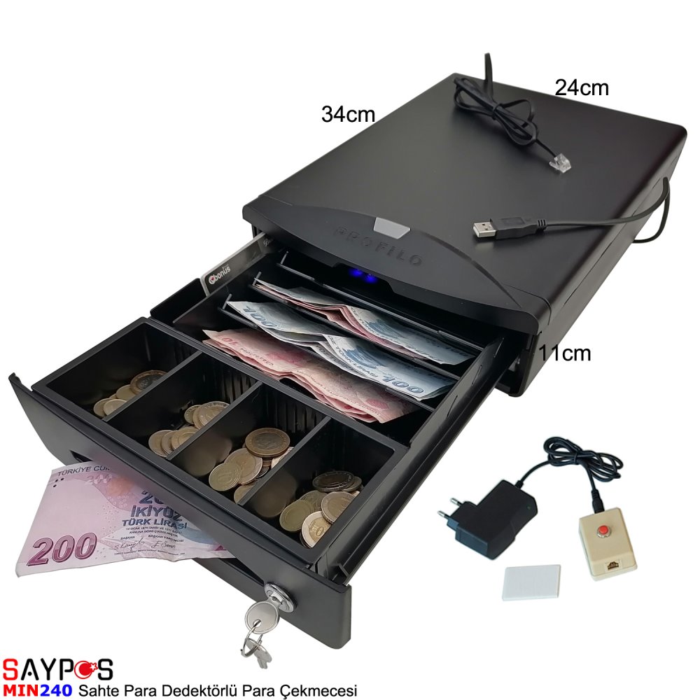 Sahte%20Para%20Dedektörlü,%20Kolay%20Açma%20Butonun'dan%20Açılır%20Para%20Çekmecesi%2024x34x11cm