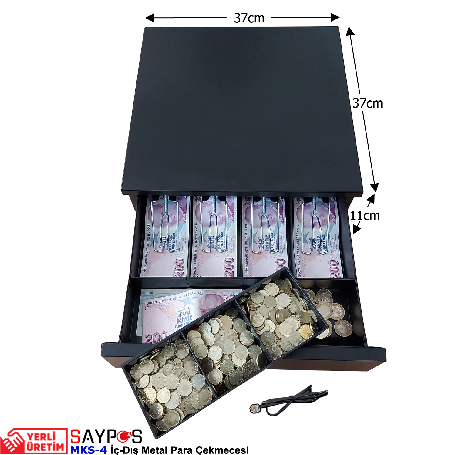 İngenico%20Yazarkasa%20Pos%20Bağlantılı%204%20Geniş%20Banknot%20Gözlü%20İçi-Dışı%20Full%20Metal%20Para%20Çekmecesi%2037x37x11cm