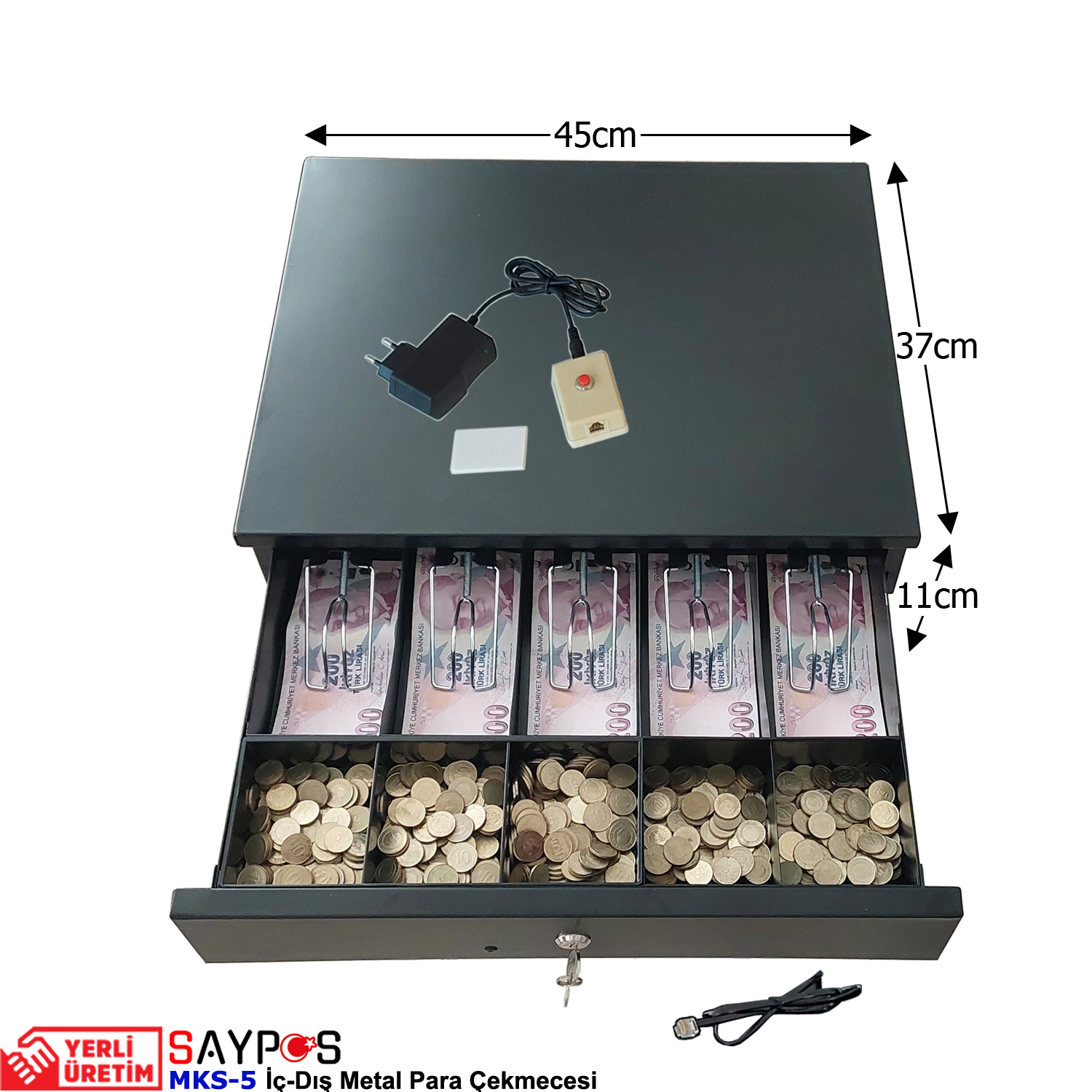 Kolay%20Açma%20Buton%20ve%20Adaptörlü%205%20Geniş%20Banknot%20Gözlü%20İçi-Dışı%20Full%20Metal%20Kırılmaz%20Para%20Çekmecesi%2045x37x11cm