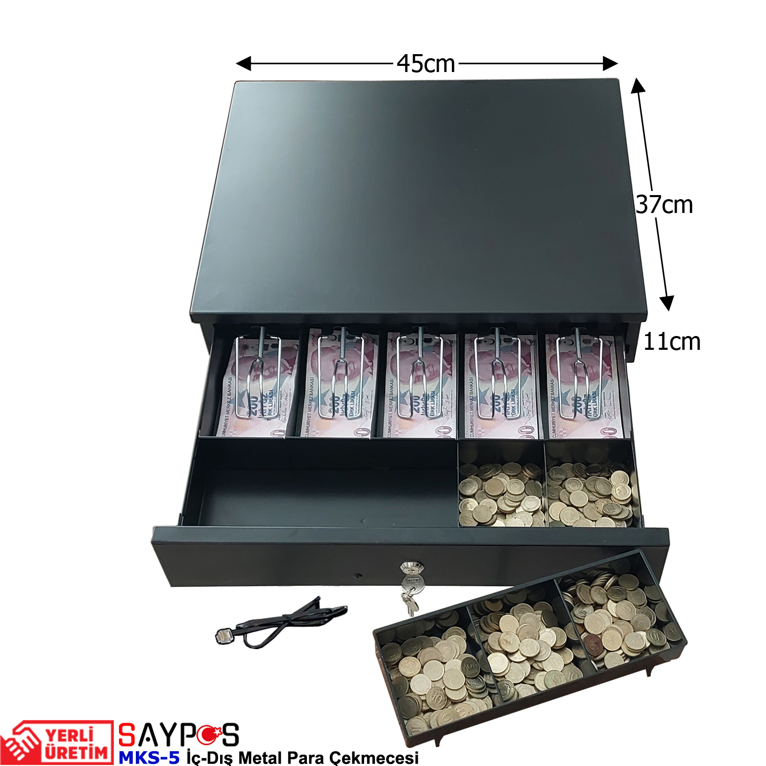 Verifone%20MX915%20Yazarkasa%20Pos%20Bağlantılı%205%20Geniş%20Banknot%20Gözlü%20İçi-Dışı%20Full%20Metal%20Para%20Çekmecesi%2045x37x11cm