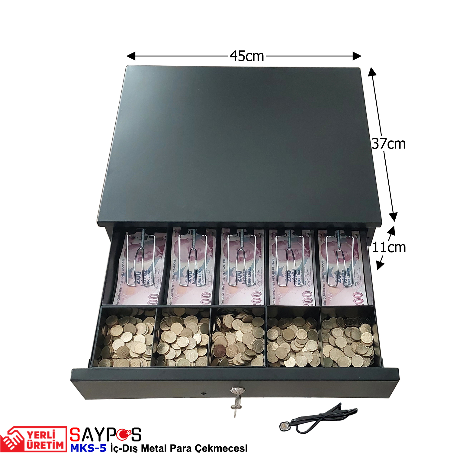 Verifone%20MX915%20Yazarkasa%20Pos%20Bağlantılı%205%20Geniş%20Banknot%20Gözlü%20İçi-Dışı%20Full%20Metal%20Para%20Çekmecesi%2045x37x11cm