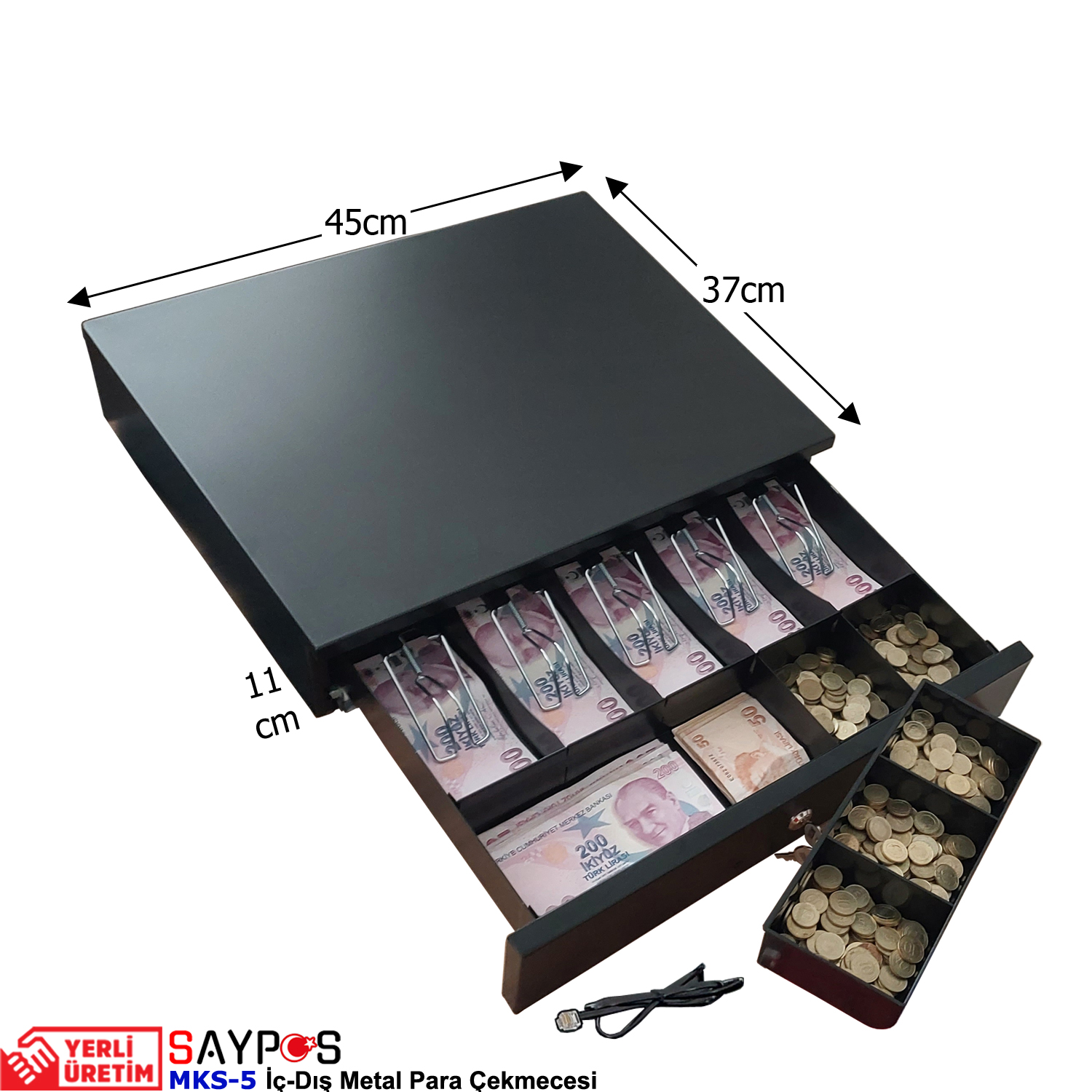 Verifone%20MX915%20Yazarkasa%20Pos%20Bağlantılı%205%20Geniş%20Banknot%20Gözlü%20İçi-Dışı%20Full%20Metal%20Para%20Çekmecesi%2045x37x11cm