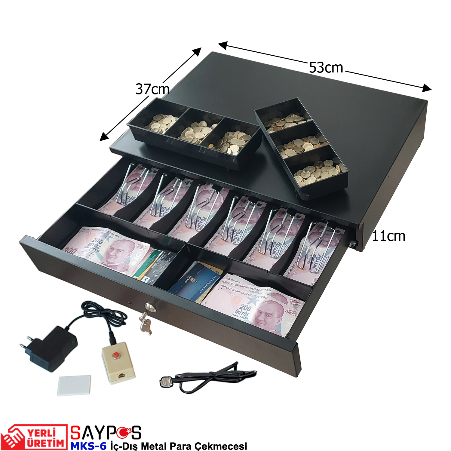 Kolay%20Açma%20Buton%20ve%20Adaptörlü%206%20Geniş%20Banknot%20Gözlü%20İçi-Dışı%20Full%20Metal%20Kırılmaz%20Para%20Çekmecesi%2053x37x11cm