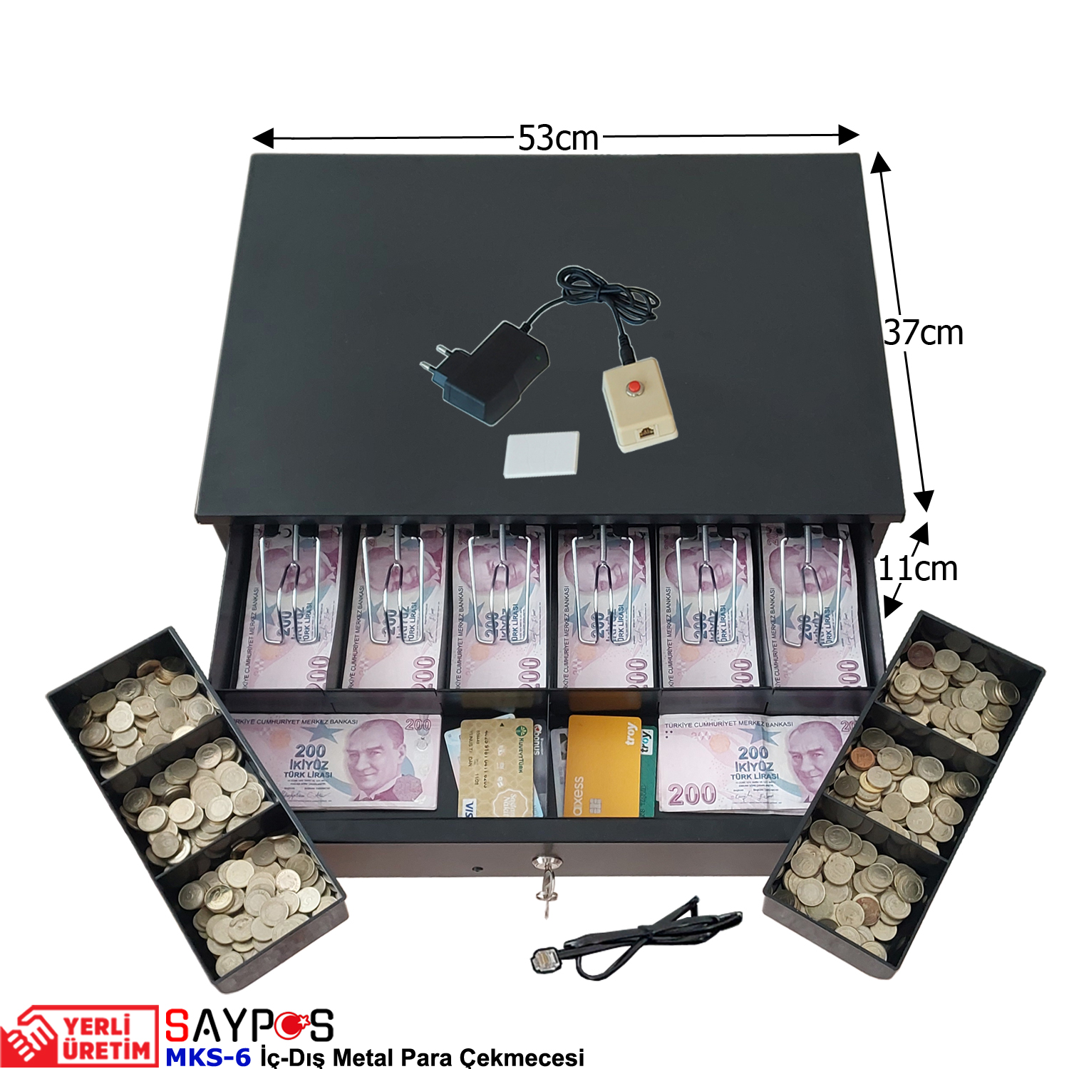 Kolay%20Açma%20Buton%20ve%20Adaptörlü%206%20Geniş%20Banknot%20Gözlü%20İçi-Dışı%20Full%20Metal%20Kırılmaz%20Para%20Çekmecesi%2053x37x11cm