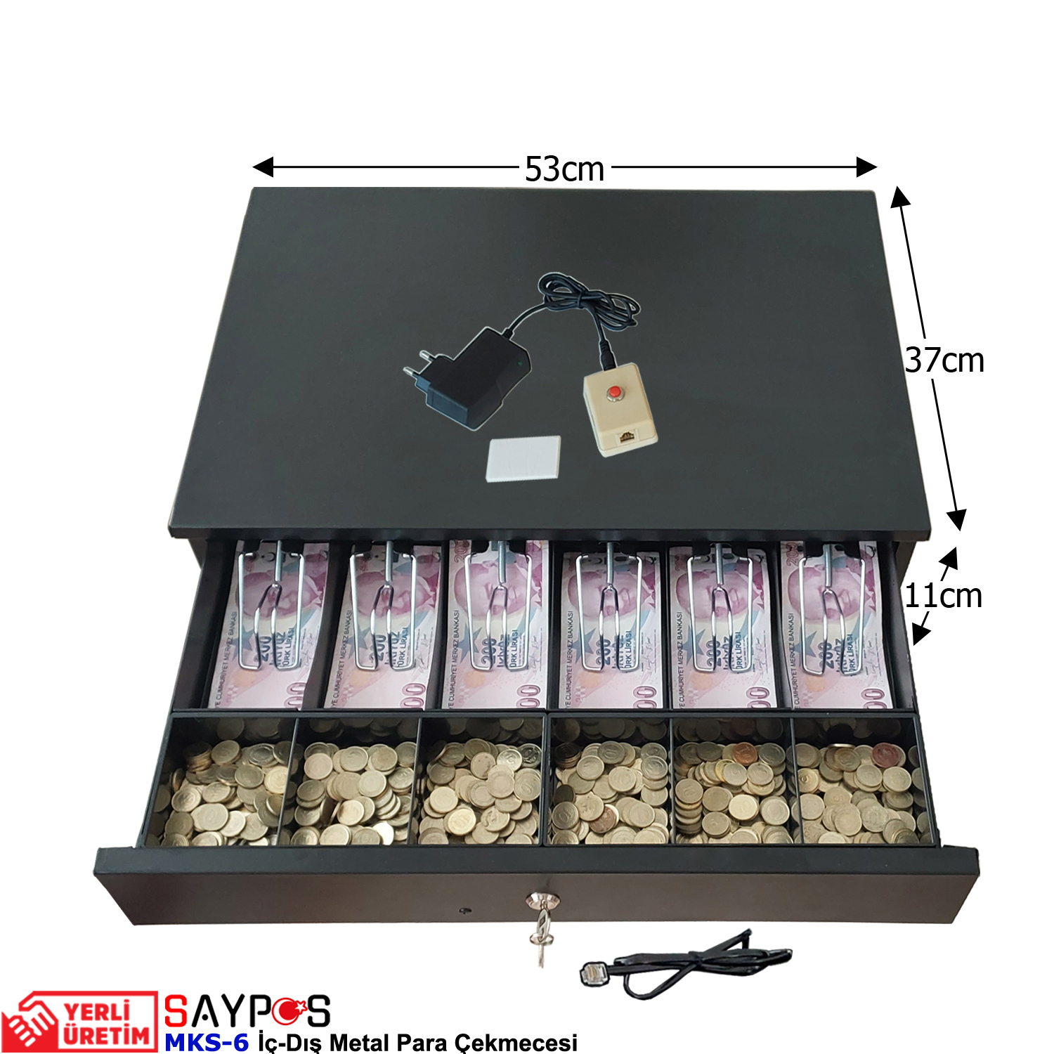 Kolay%20Açma%20Buton%20ve%20Adaptörlü%206%20Geniş%20Banknot%20Gözlü%20İçi-Dışı%20Full%20Metal%20Kırılmaz%20Para%20Çekmecesi%2053x37x11cm