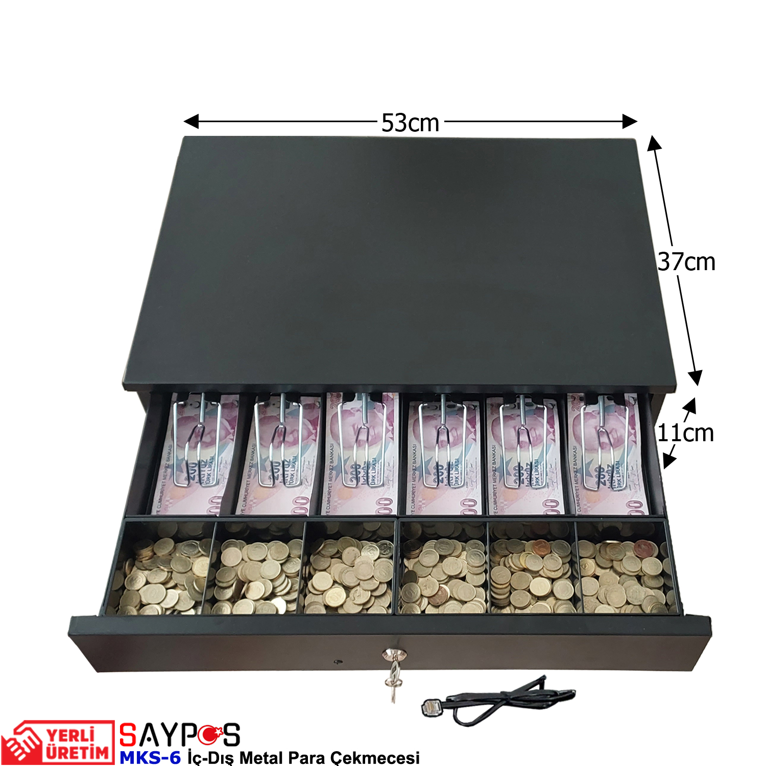 İngenico%20Yazarkasa%20Pos%20Bağlantılı%206%20Geniş%20Banknot%20Gözlü%20İçi-Dışı%20Full%20Metal%20Para%20Çekmecesi%2053x37x11cm