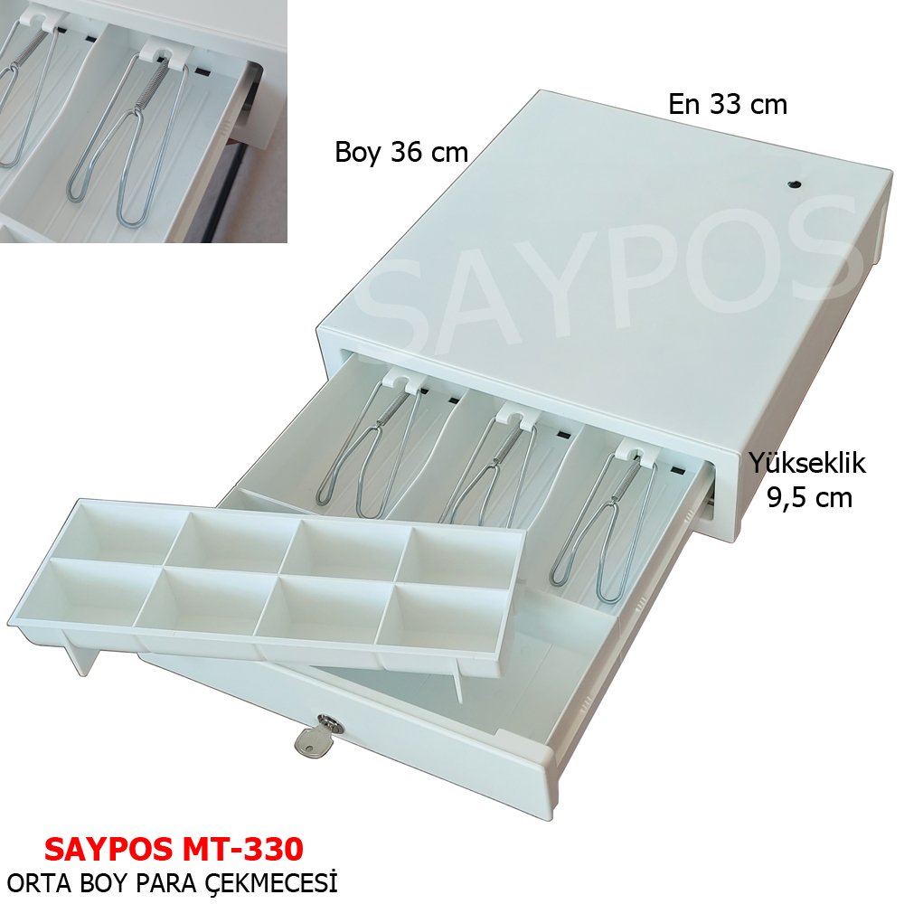 Metal%20Mandallı%20Dokunmatik%20(Basmalı)%20Elle%20Açılır%20Manuel%20Para%20Çekmecesi%2033x36x9,5cm