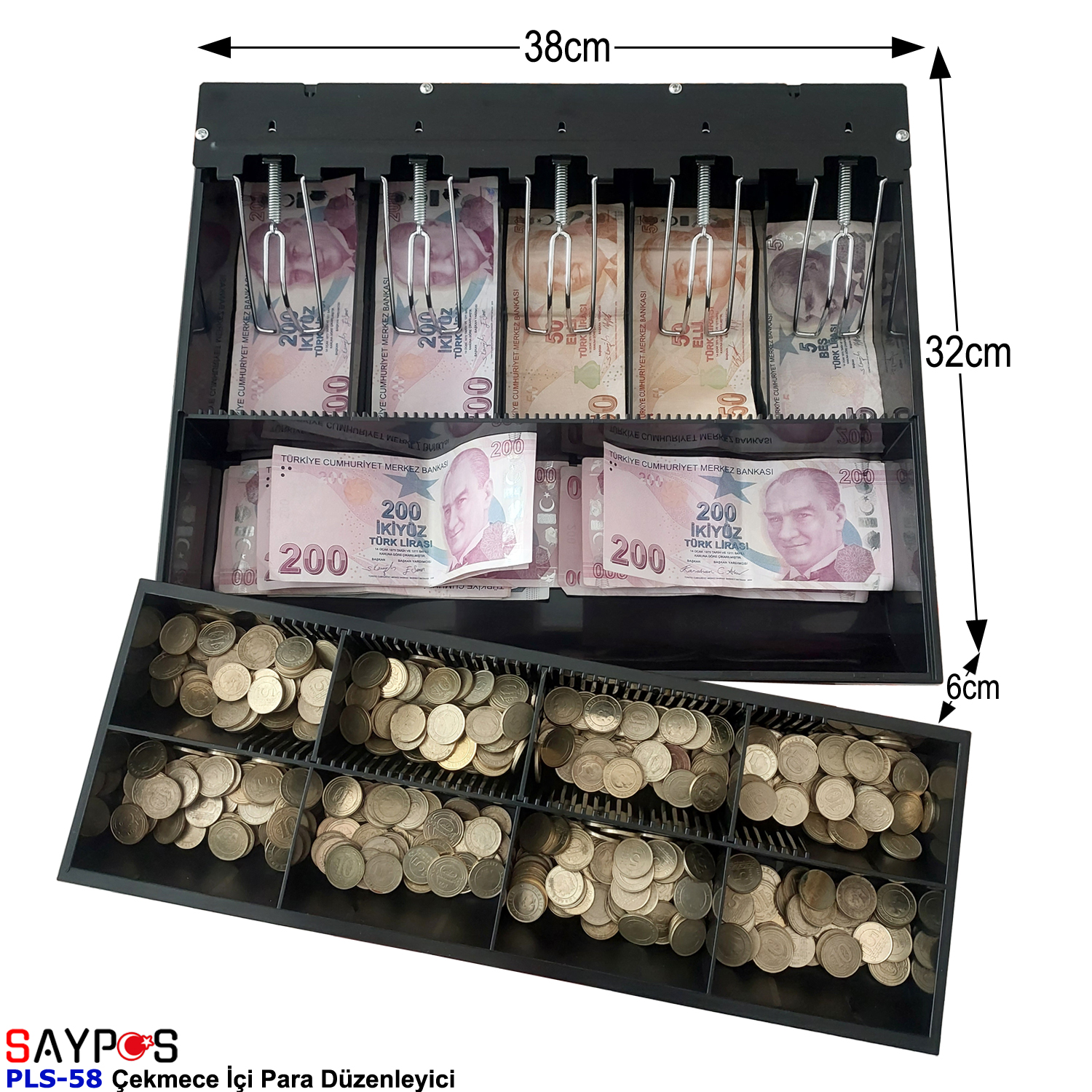 Plastik%20Çekmece%20İçi%20Para%20Düzenleyici%205%20Banknot%20Gözlü%20Gizli%20Evrak%20Hazneli%2038x32x6cm