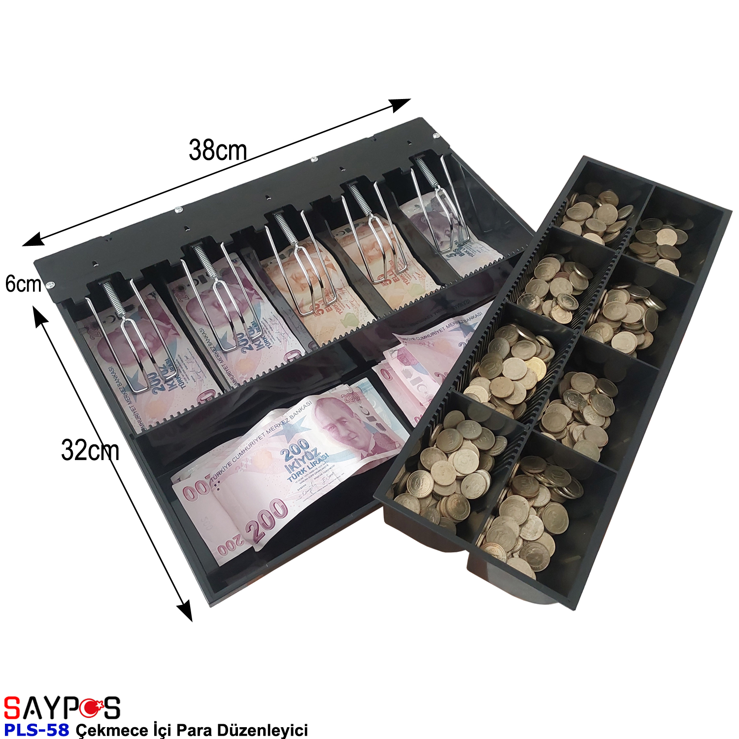 Plastik%20Çekmece%20İçi%20Para%20Düzenleyici%205%20Banknot%20Gözlü%20Gizli%20Evrak%20Hazneli%2038x32x6cm
