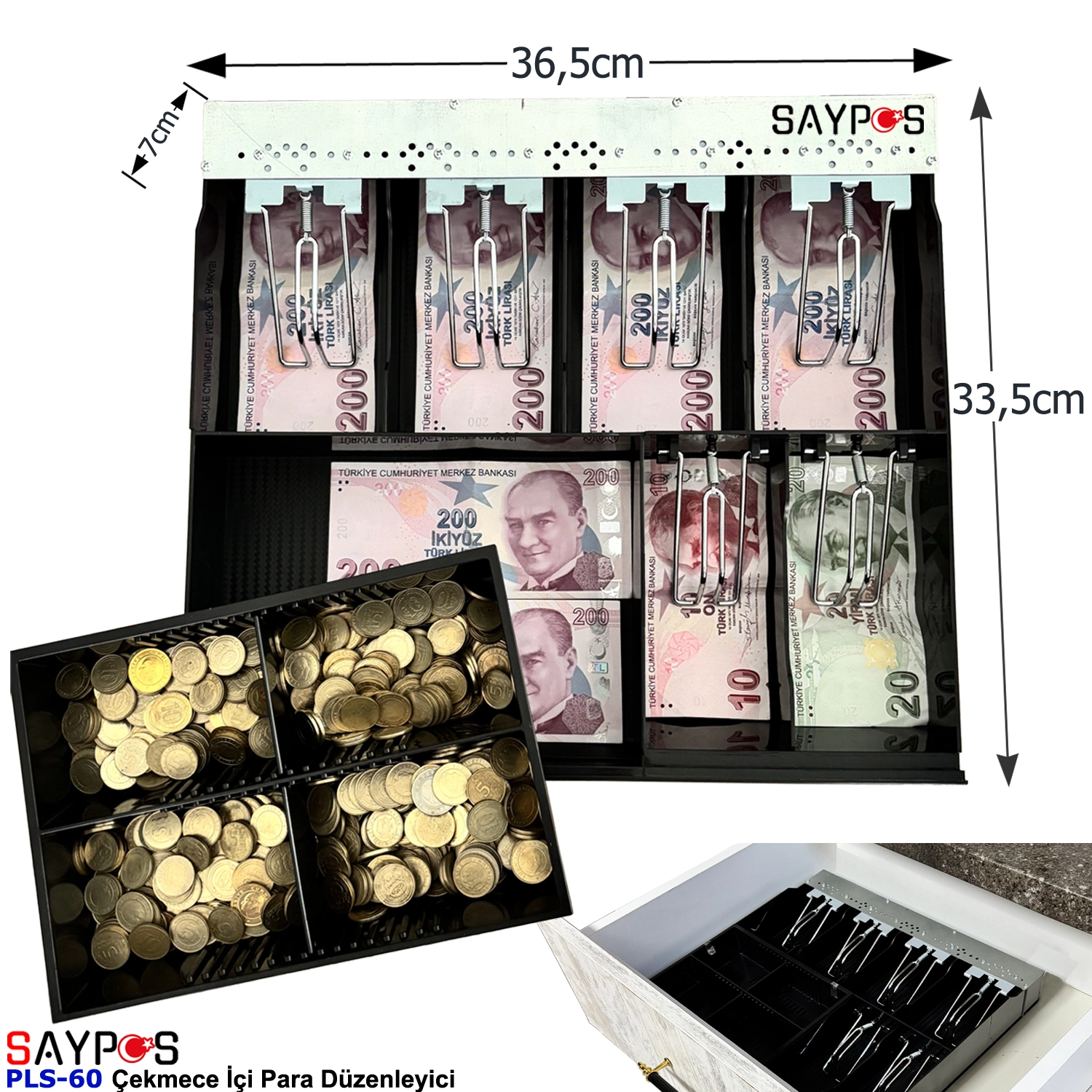 Plastik%20Çekmece%20İçi%20Para%20Düzenleyici%206%20Banknot%204%20Madeni%20Para%20Gözlü%20Gizli%20Evrak%20Hazneli%2036,5x33,5x7cm