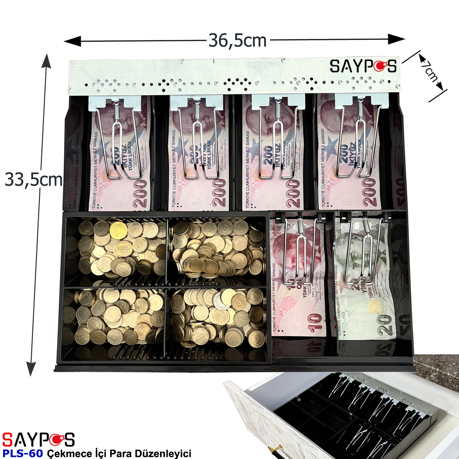 Plastik%20Çekmece%20İçi%20Para%20Düzenleyici%206%20Banknot%204%20Madeni%20Para%20Gözlü%20Gizli%20Evrak%20Hazneli%2036,5x33,5x7cm