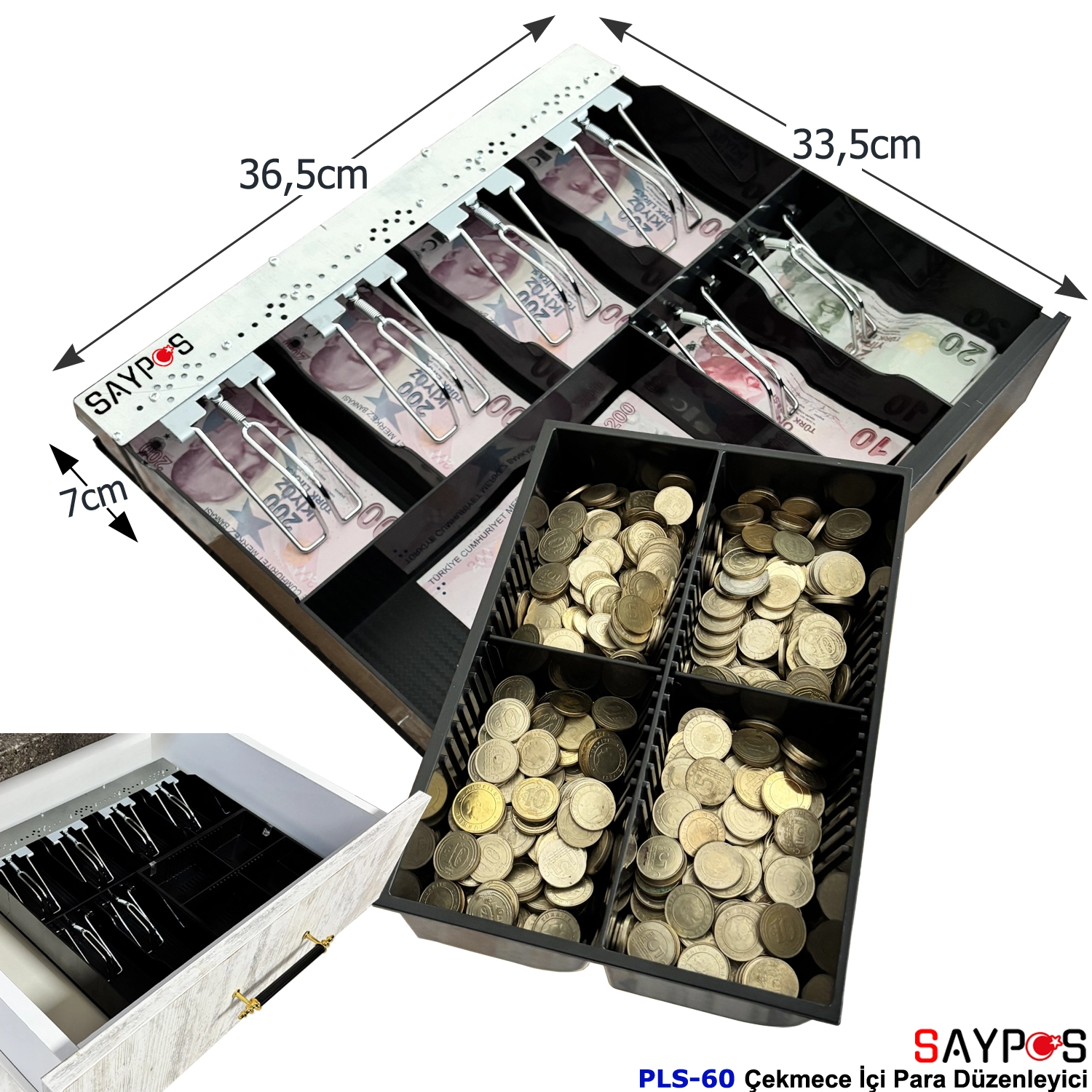 Plastik%20Çekmece%20İçi%20Para%20Düzenleyici%206%20Banknot%204%20Madeni%20Para%20Gözlü%20Gizli%20Evrak%20Hazneli%2036,5x33,5x7cm