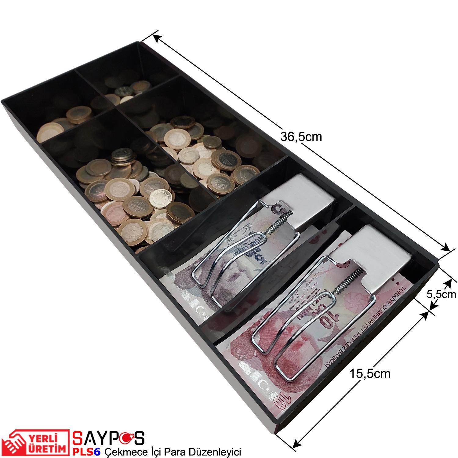 Plastik%20Çekmece%20İçi%20Para%20Bölmesi%202%20Banknot%204%20Madeni%20Para%20Bölmeli%2036,5x15,5x5,5cm