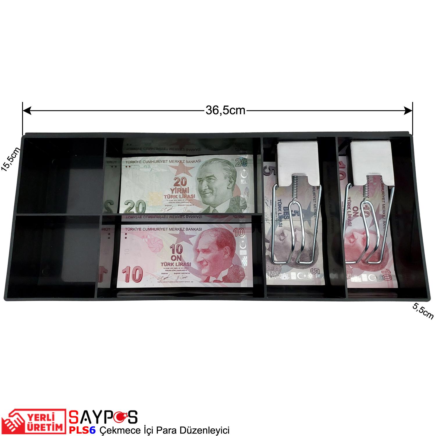 Plastik%20Çekmece%20İçi%20Para%20Bölmesi%202%20Banknot%204%20Madeni%20Para%20Bölmeli%2036,5x15,5x5,5cm