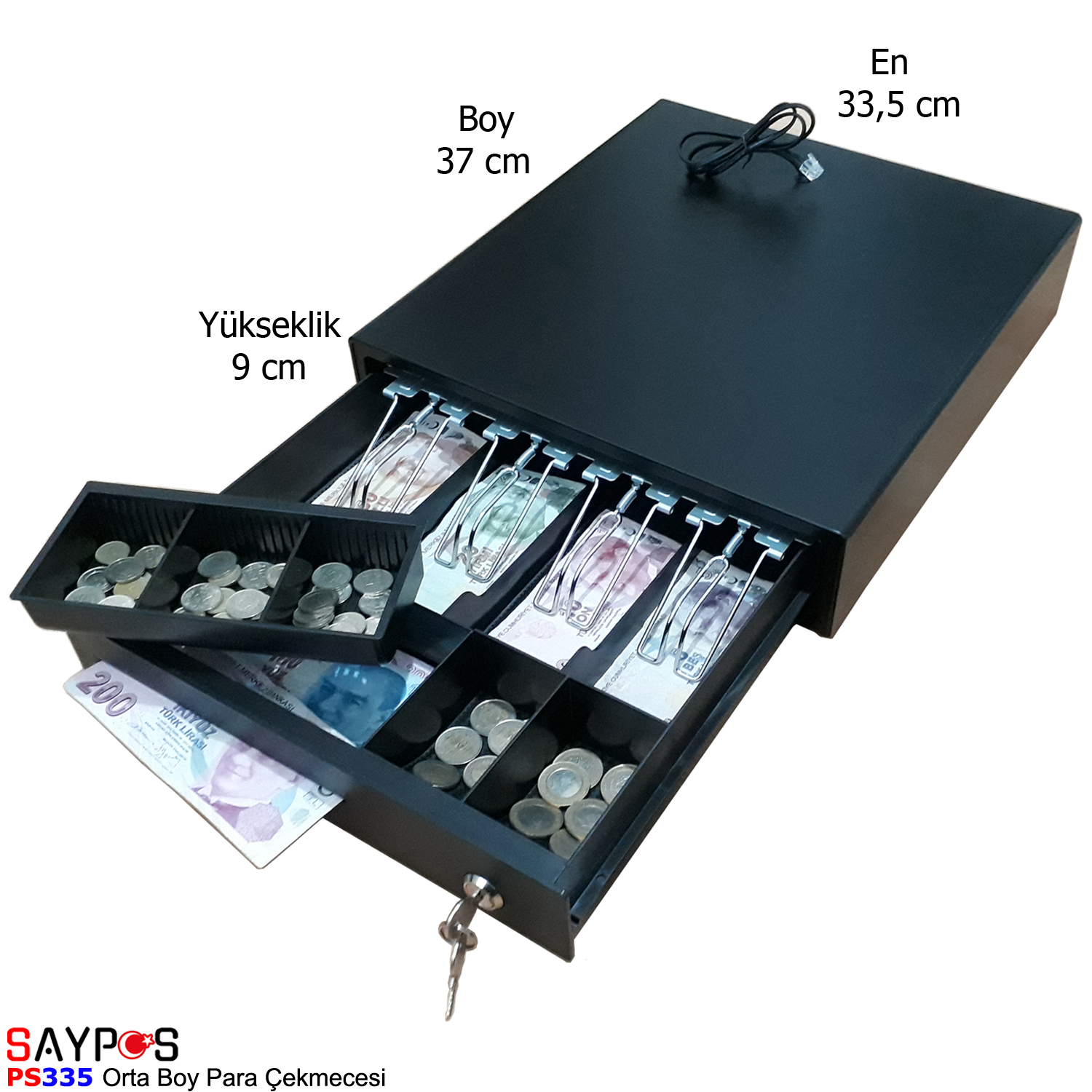 Profilo%20Farex%20Telestar%20uyumlu%20Yazarkasa%20Para%20Çekmecesi%204%20Banknot%20Bölmeli%2033,5x37x9cm
