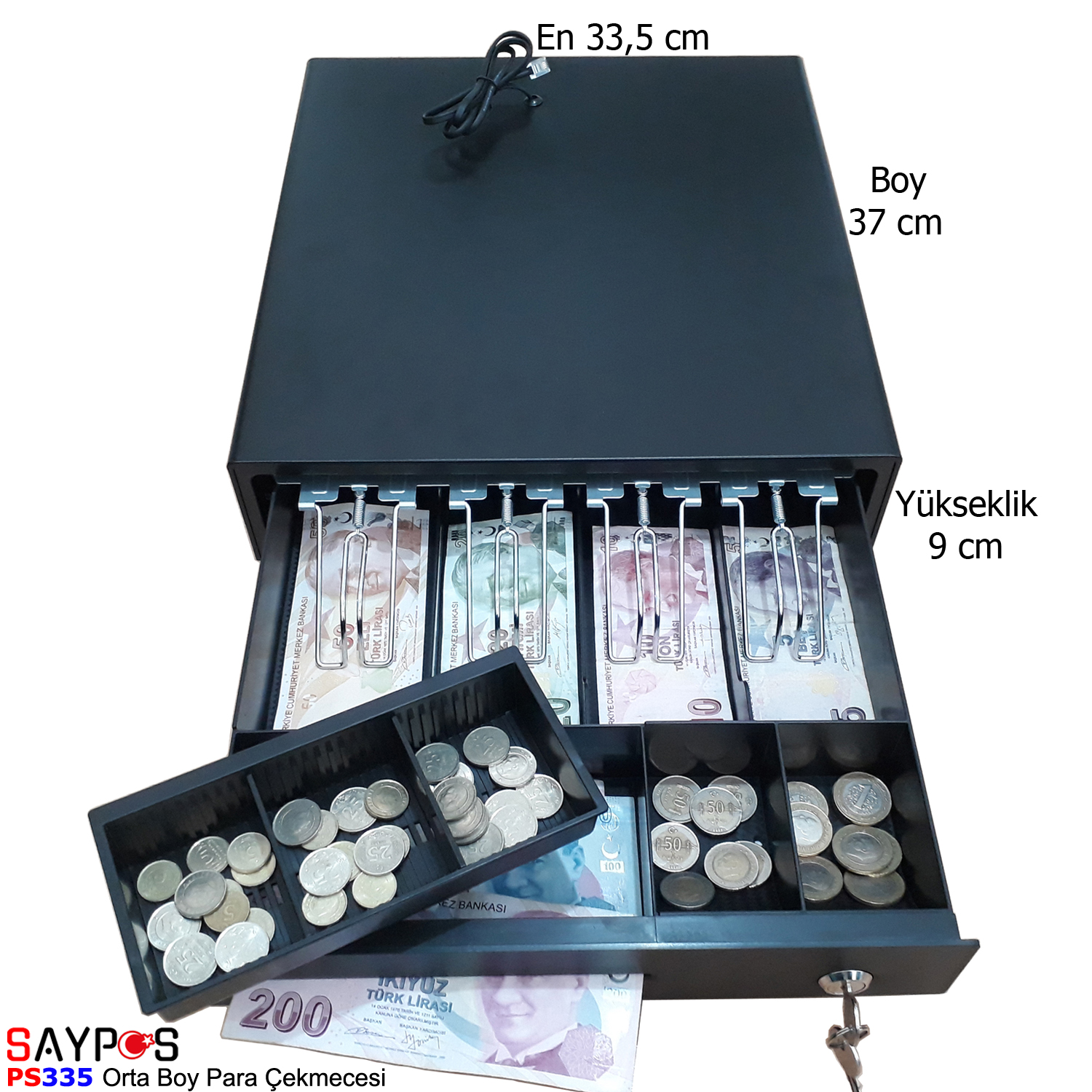 Profilo%20Farex%20Telestar%20uyumlu%20Yazarkasa%20Para%20Çekmecesi%204%20Banknot%20Bölmeli%2033,5x37x9cm