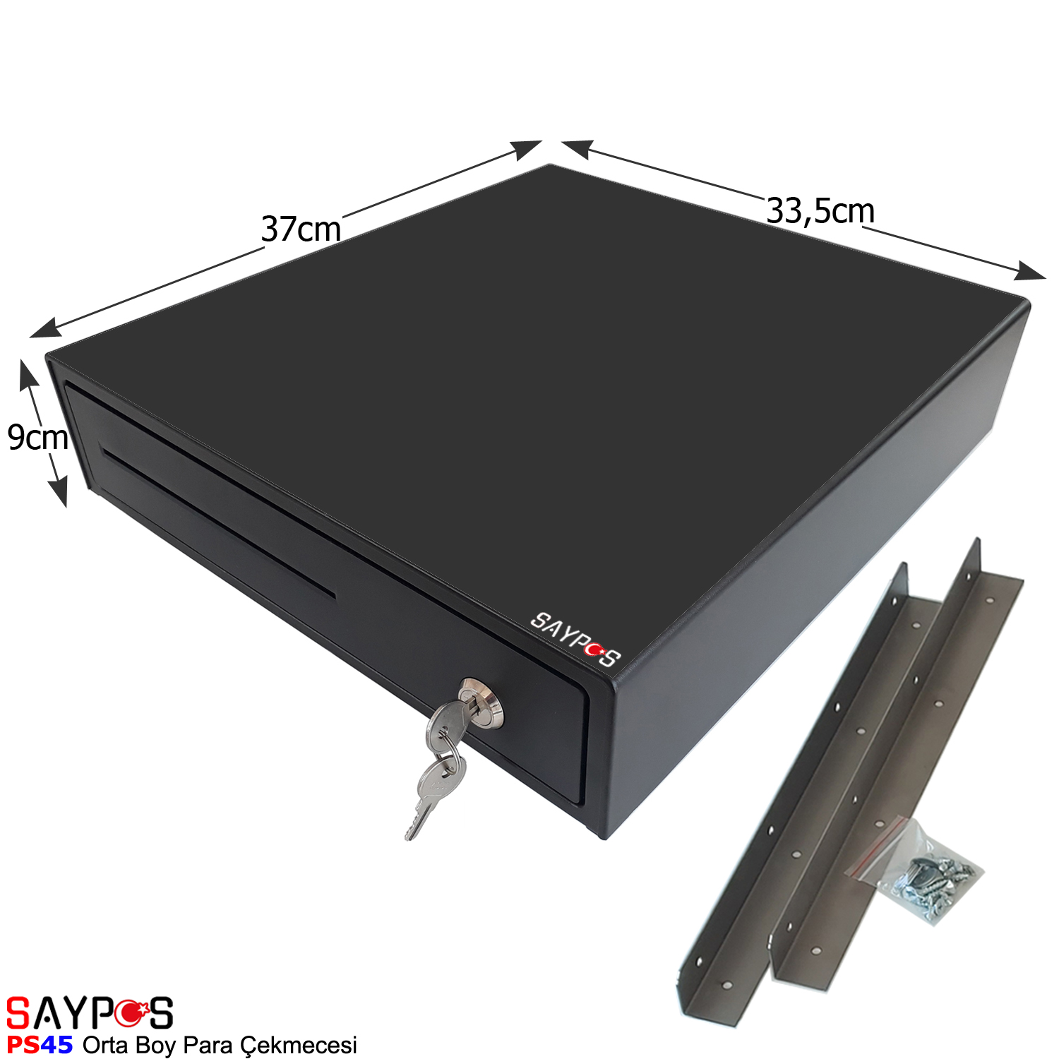4%20Banknot%20Gözlü%20Masa%20Altı%20Montaj%20Askılı,%20Pos%20Bağlantılı,%20Anahtardan%20Açılır%20Para%20Çekmecesi%2033,5x37x9cm
