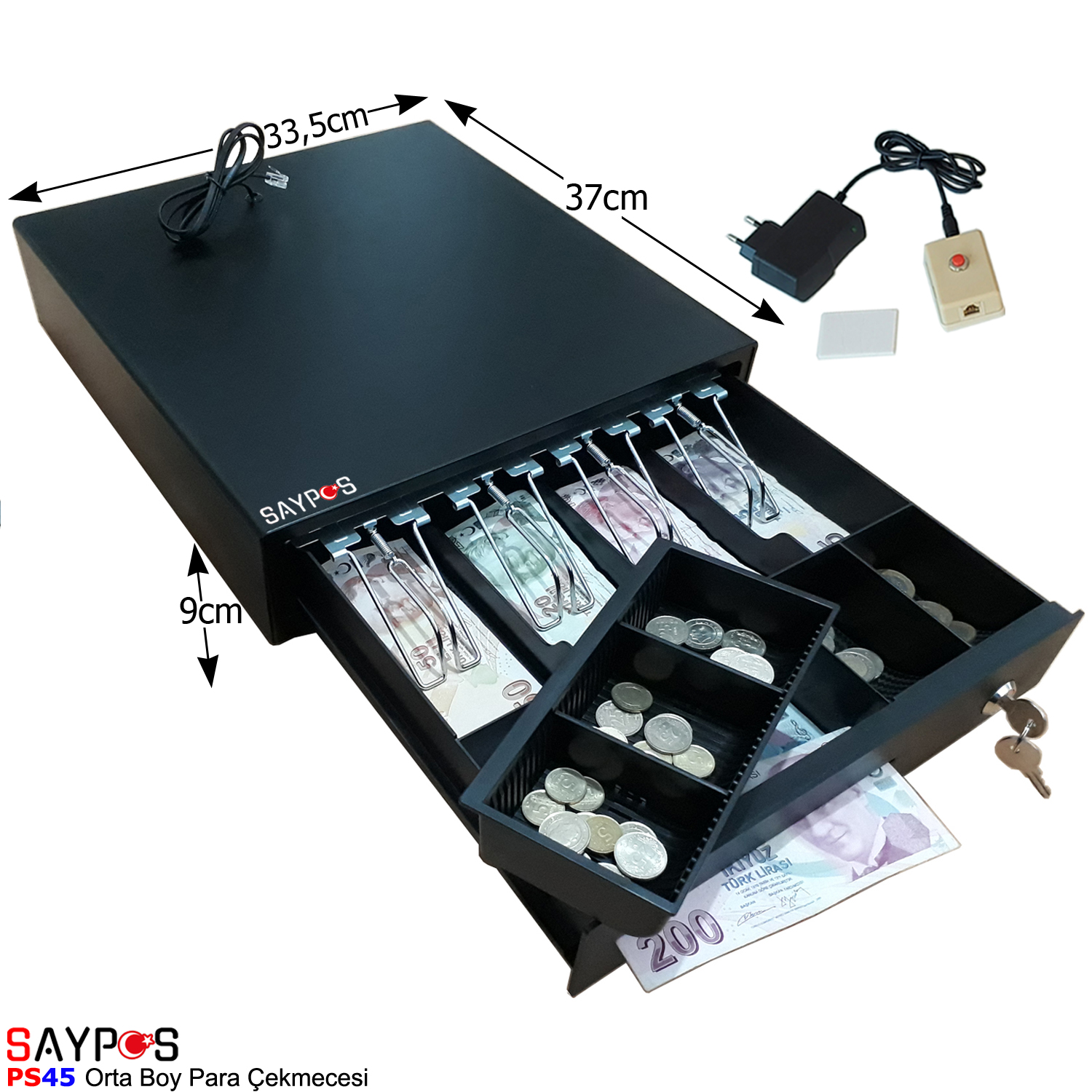 4%20Banknot%20Gözlü%20Kolay%20Açma%20Buton%20ve%20Adaptörlü,%20Anahtardan%20Açılır%20Orta%20Boy%20Para%20Çekmecesi%2033,5x37x9cm