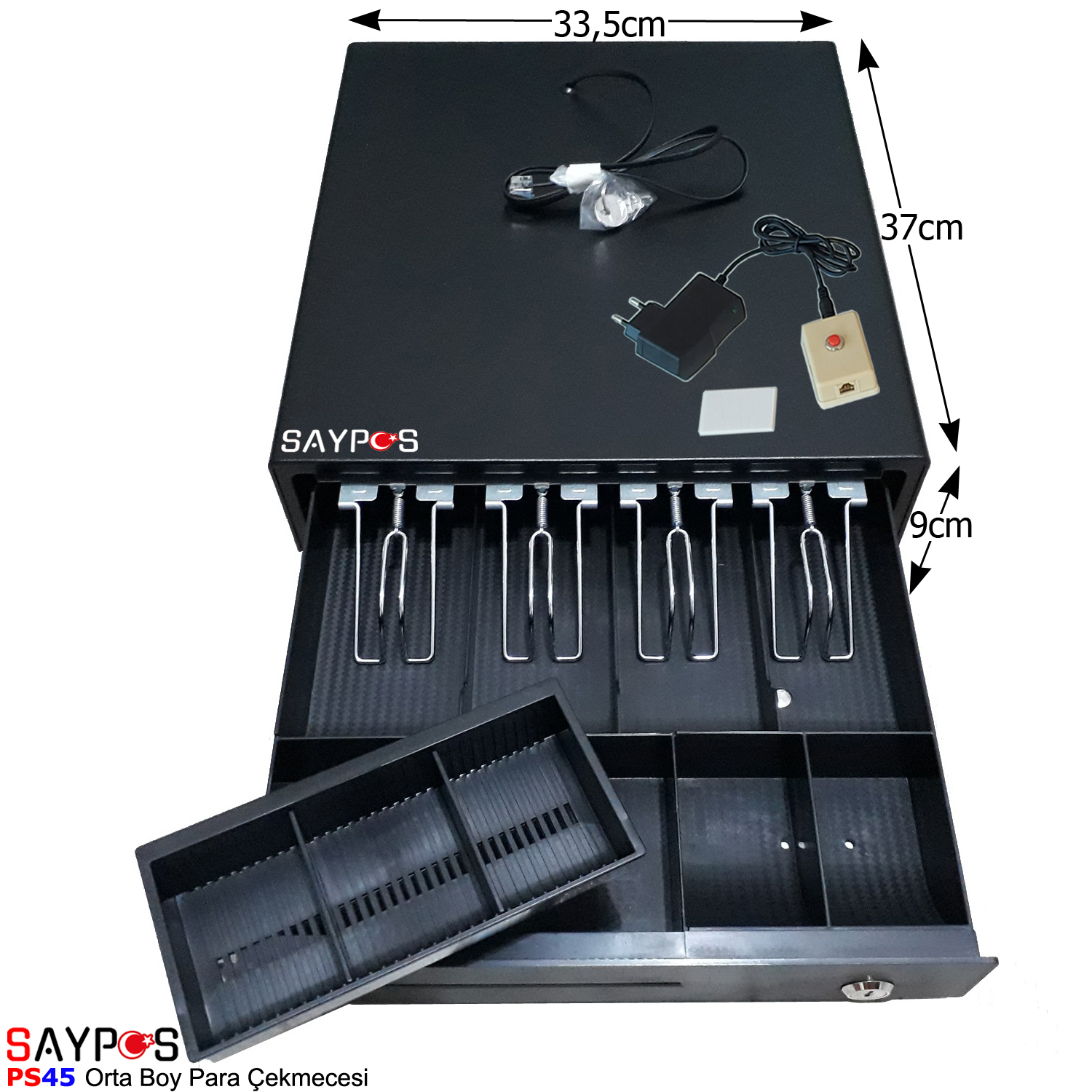 4%20Banknot%20Gözlü%20Kolay%20Açma%20Buton%20ve%20Adaptörlü,%20Anahtardan%20Açılır%20Orta%20Boy%20Para%20Çekmecesi%2033,5x37x9cm