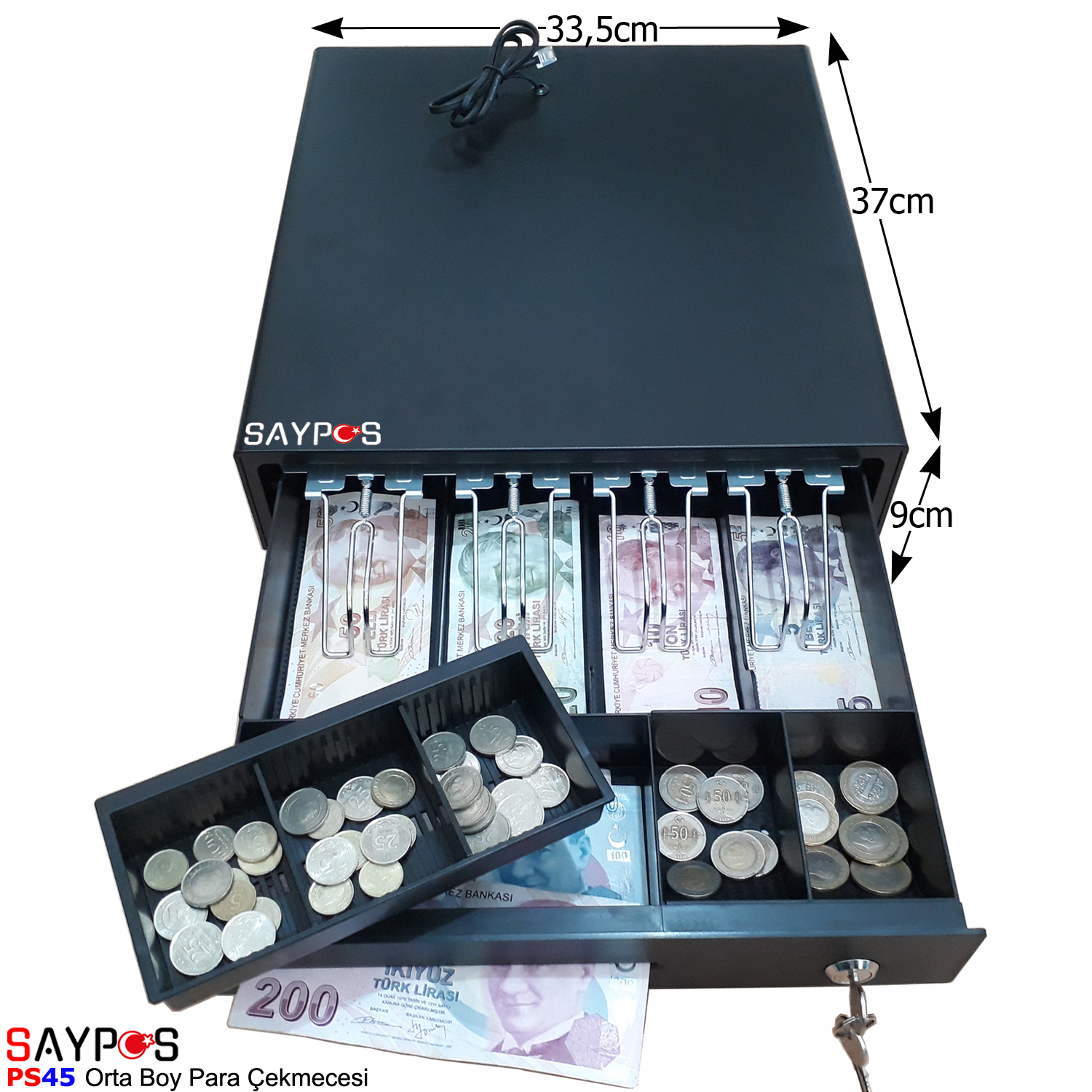 Profilo%20Farex%20Telestar%20uyumlu%20Yazarkasa%20Para%20Çekmecesi%204%20Banknot%20Bölmeli%2033,5x37x9cm