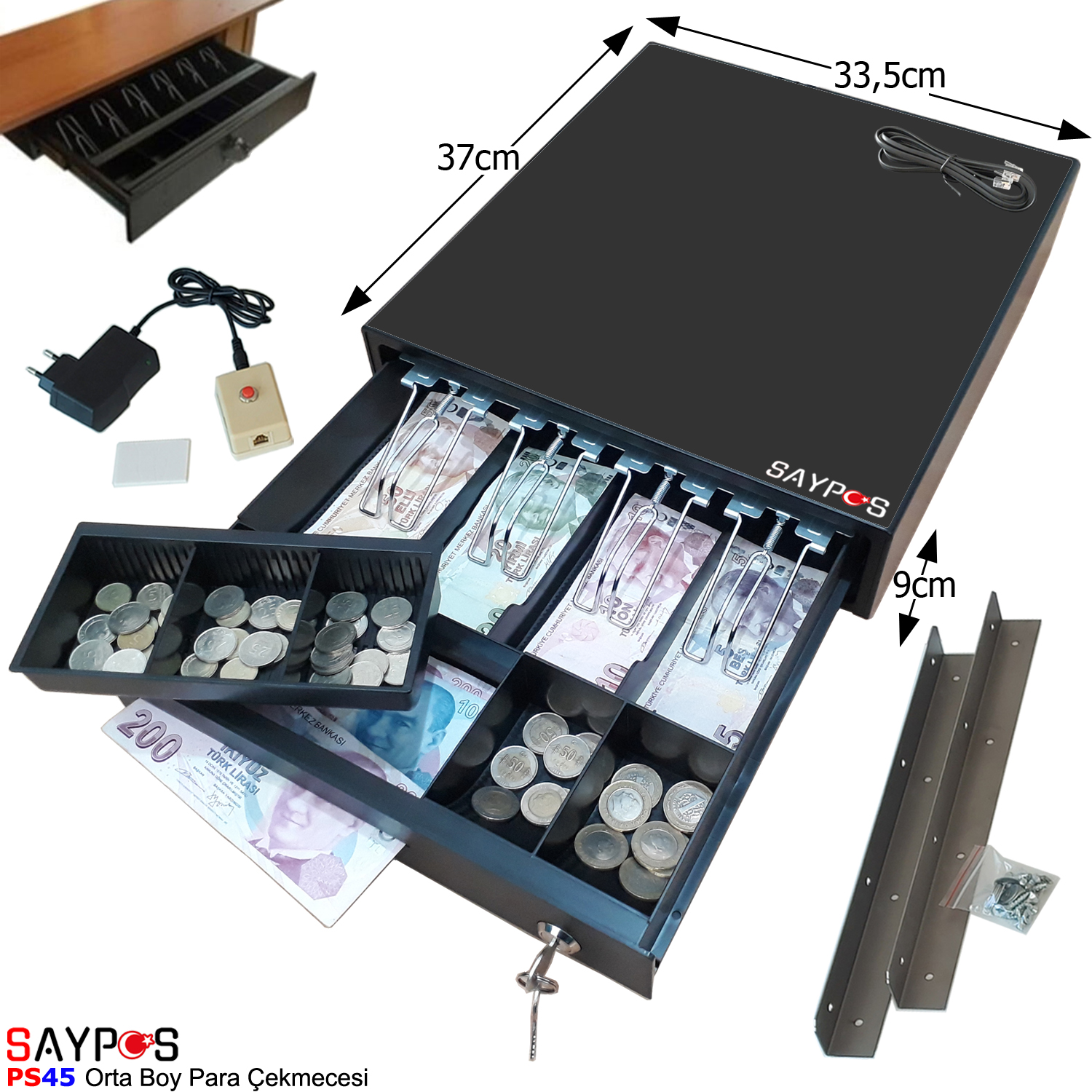 4%20Banknot%20Gözlü%20Kolay%20Açma%20Butonlu%20ve%20Montaj%20Askılı%20(Takım%20Halinde)%20Para%20Çekmecesi%2033,5x37x9cm
