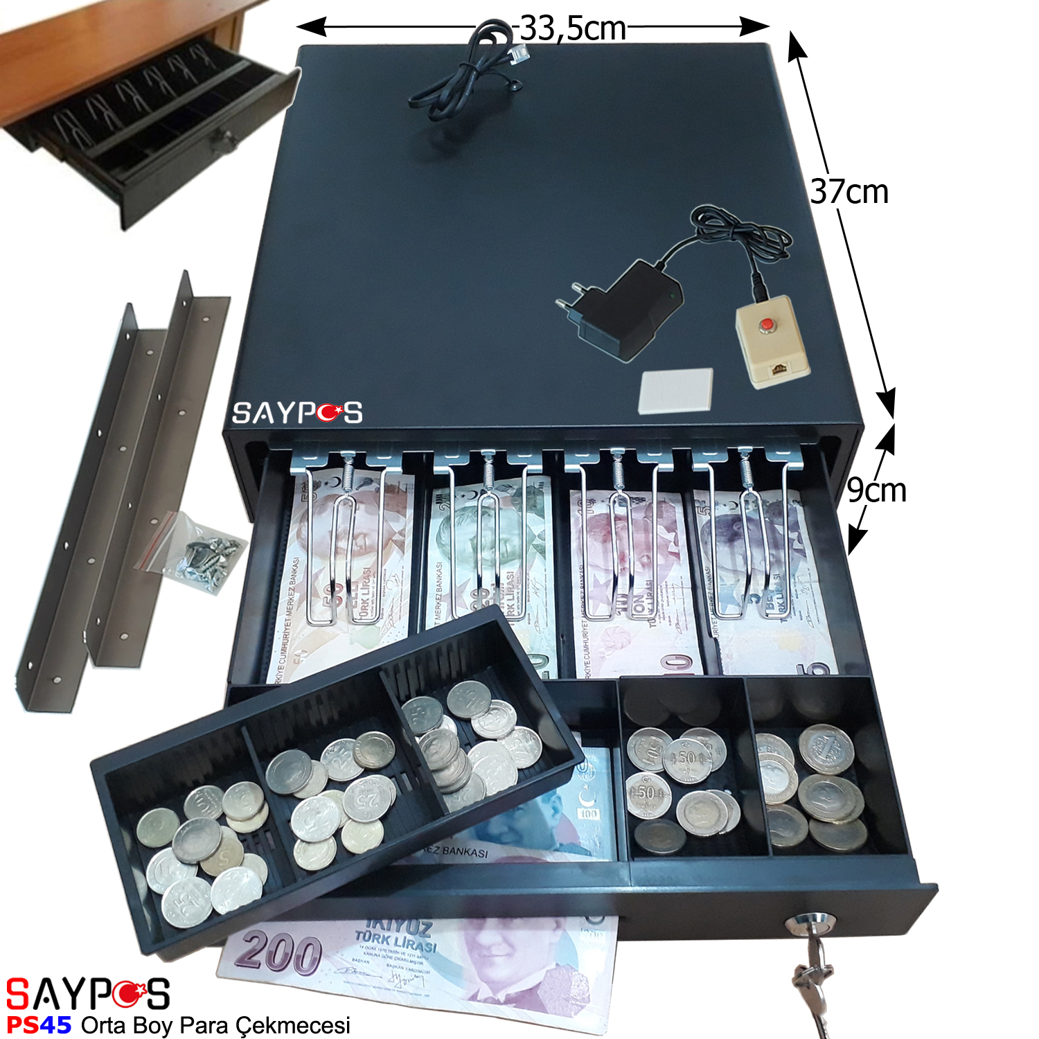 4%20Banknot%20Gözlü%20Kolay%20Açma%20Butonlu%20ve%20Montaj%20Askılı%20(Takım%20Halinde)%20Para%20Çekmecesi%2033,5x37x9cm