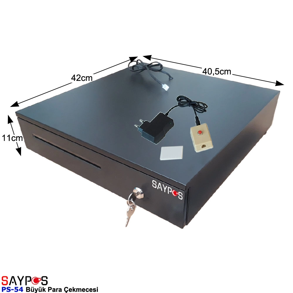 Açma%20Butonlu%20Slip%20Gözlü%205%20Kağıt%20Para%20Bölmeli%20Anahtarlı%20Pos%20Bağlantılı%20Para%20Çekmecesi%2040,5x42x11cm