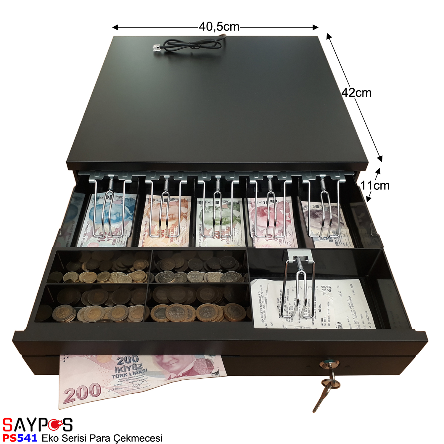 MX915%20Slip%20Bölmeli%20Yazarkasa%20Para%20Çekmecesi%205%20Banknot%204%20Madeni%20Para%20Gözlü%2040,5x42x11cm
