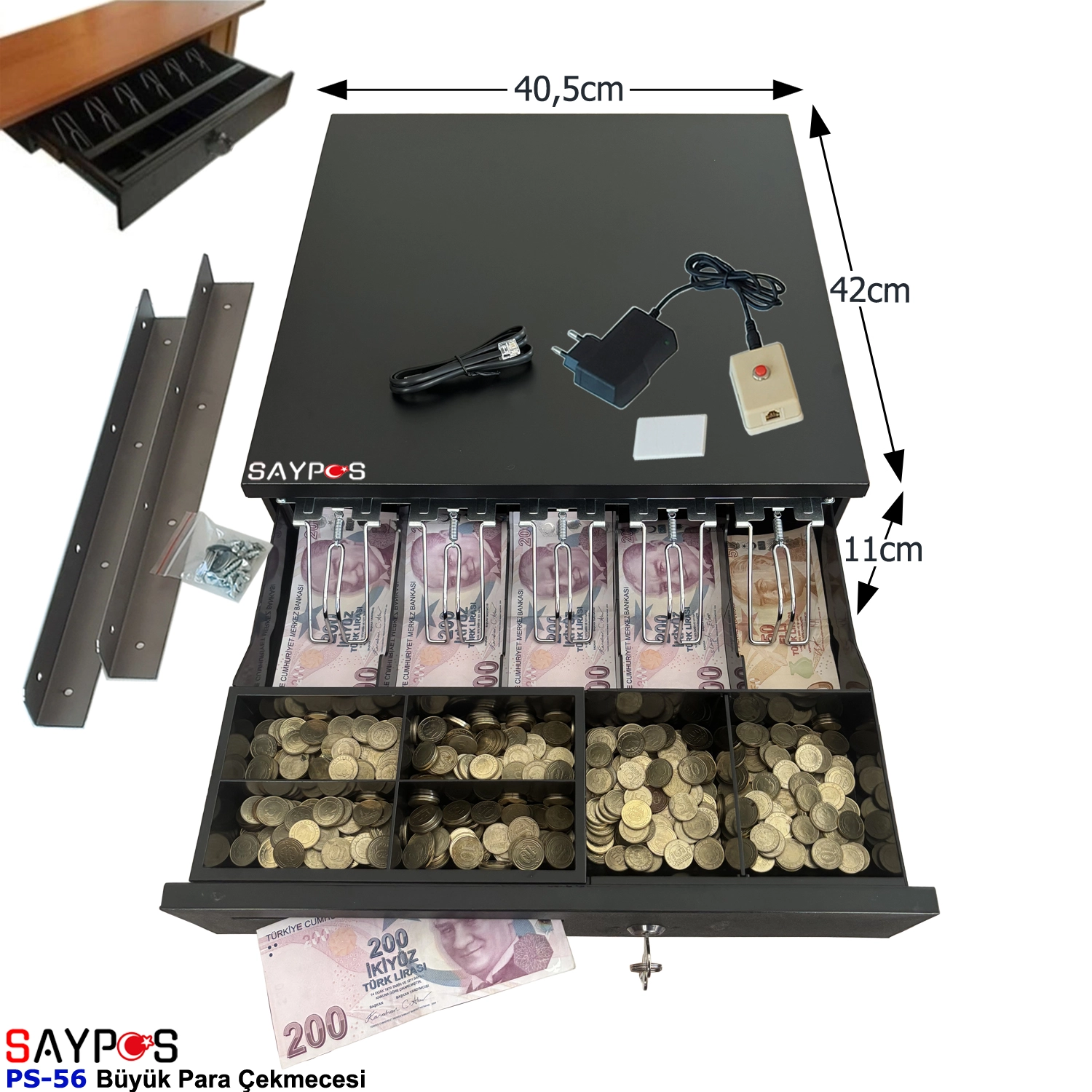 Açma%20Butonlu%20ve%20Montaj%20Askılı%20(Takım)%205%20Geniş%20Banknot%20Gözlü%20Büyük%20Para%20Çekmecesi%2040,5x42x11cm