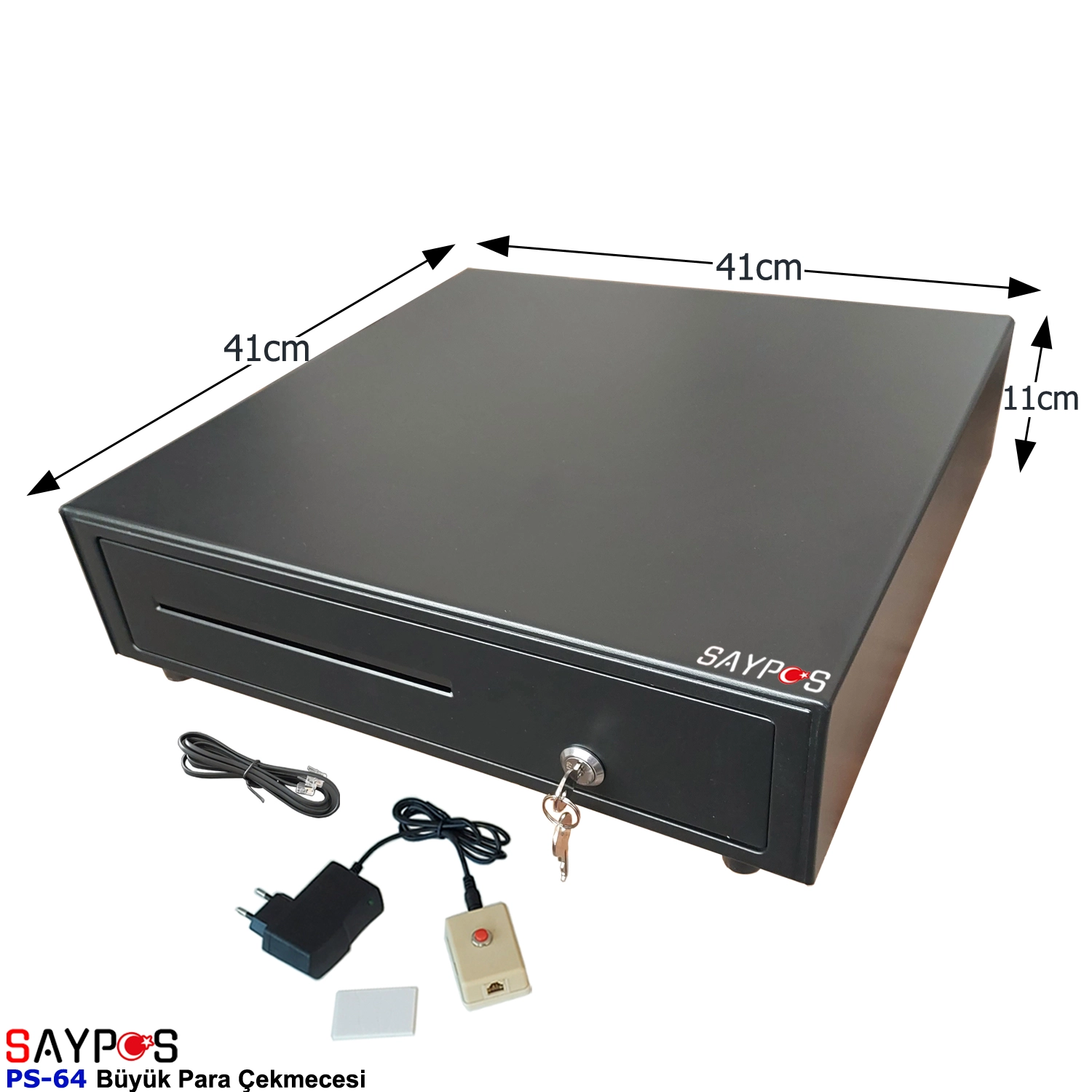 6%20Banknot%20Gözlü%20Kolay%20Açma%20Buton%20ve%20Adaptörlü,%20Anahtardan%20Açılır%20Para%20Çekmecesi%2041x41x11cm