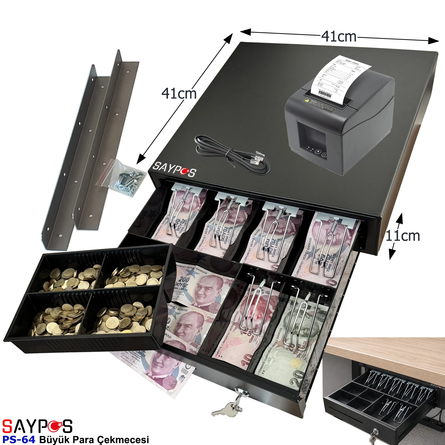 6%20Banknot%20Gözlü%20Montaj%20Askılı%20ve%2012V%20Fiş%20Yazıcılarla%20Uyumlu%20Büyük%20Para%20Çekmecesi%2041x41x11cm