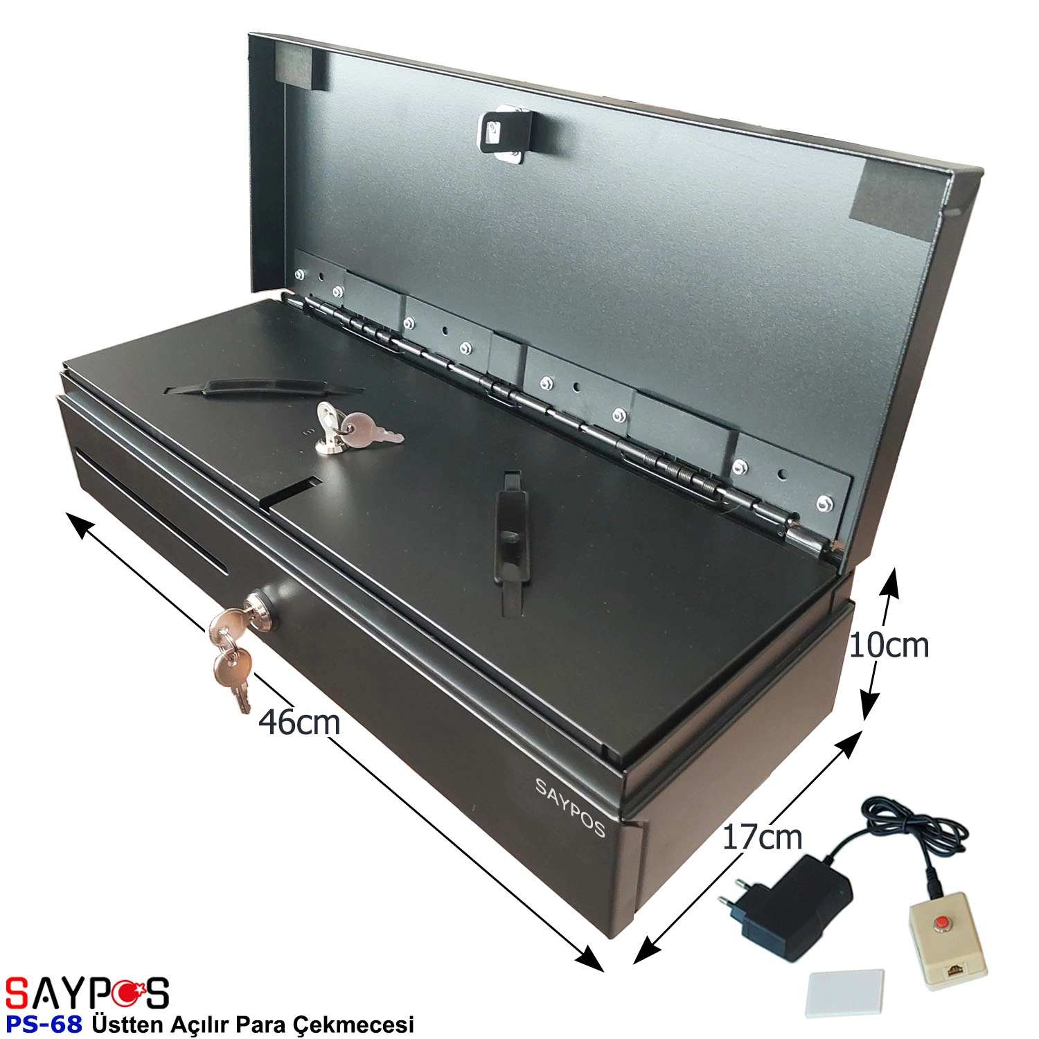 Kolay%20Açma%20Butonlu%20Flip%20Top%20Para%20Çekmecesi%20Anahtarlı%20Üstü%20Açılır%20Metal%20Para%20Kasası%2046x17x10cm