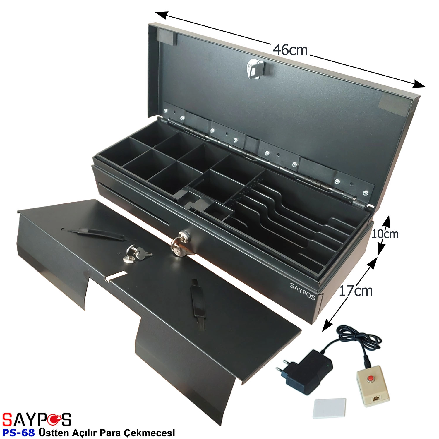 Kolay%20Açma%20Butonlu%20Flip%20Top%20Para%20Çekmecesi%20Anahtarlı%20Üstü%20Açılır%20Metal%20Para%20Kasası%2046x17x10cm
