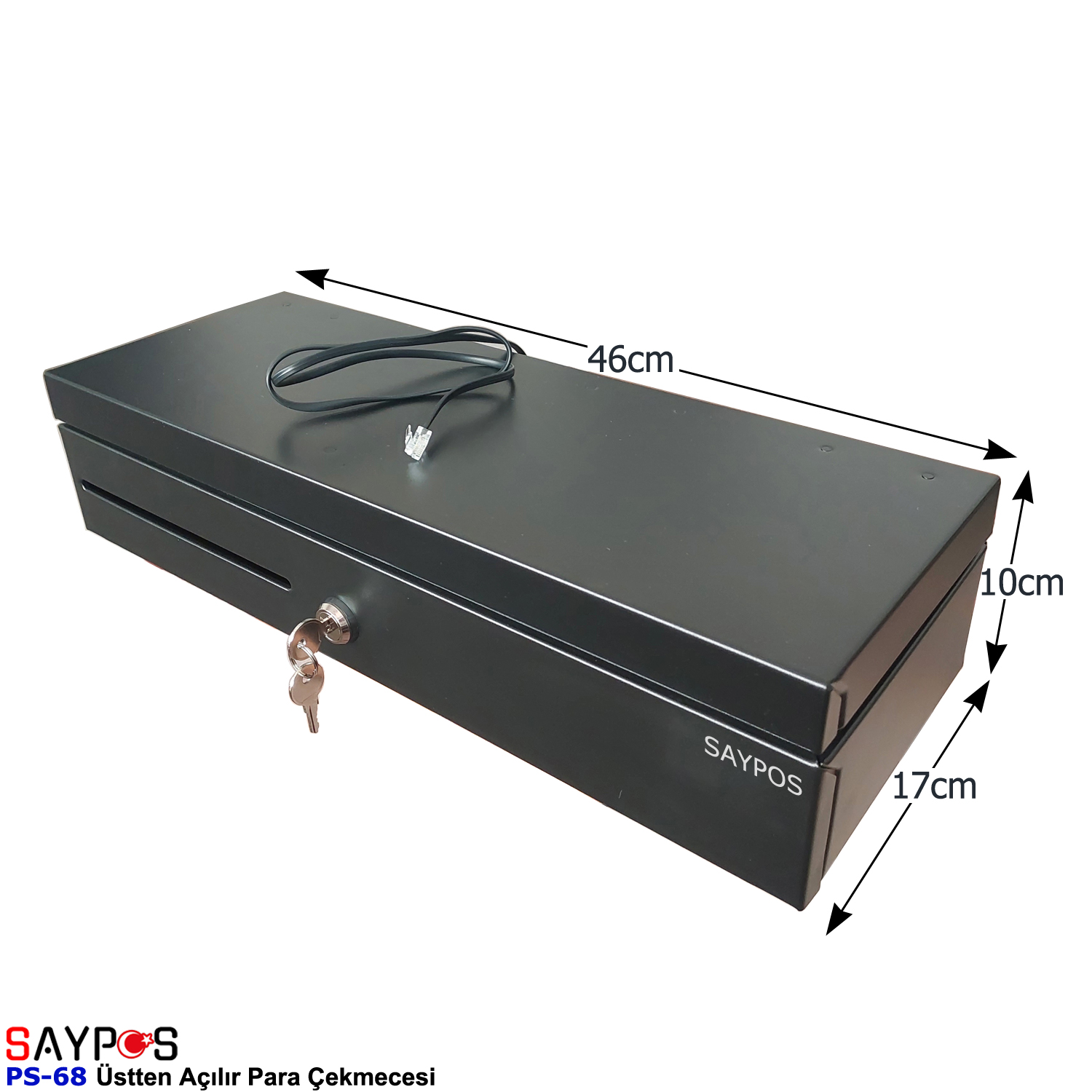 Saypos%20Para%20Kasası%20Üstten%20Açılır%20Flip%20Top%20Metal%20Para%20Çekmecesi%206%20Banknot%208%20Madeni%20Para%20Bölmeli%2046x17x10cm