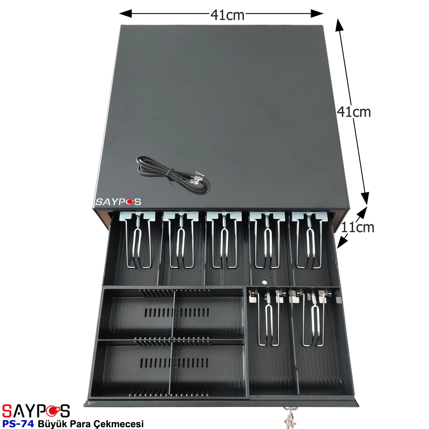 12V%20Fiş%20Yazıcılarla%20Uyumlu%20PC%20Pos%20Satış%20Sistemleri%20ile%20bağlantılı%20Açılır%20Para%20Çekmecesi%2041x41x11cm