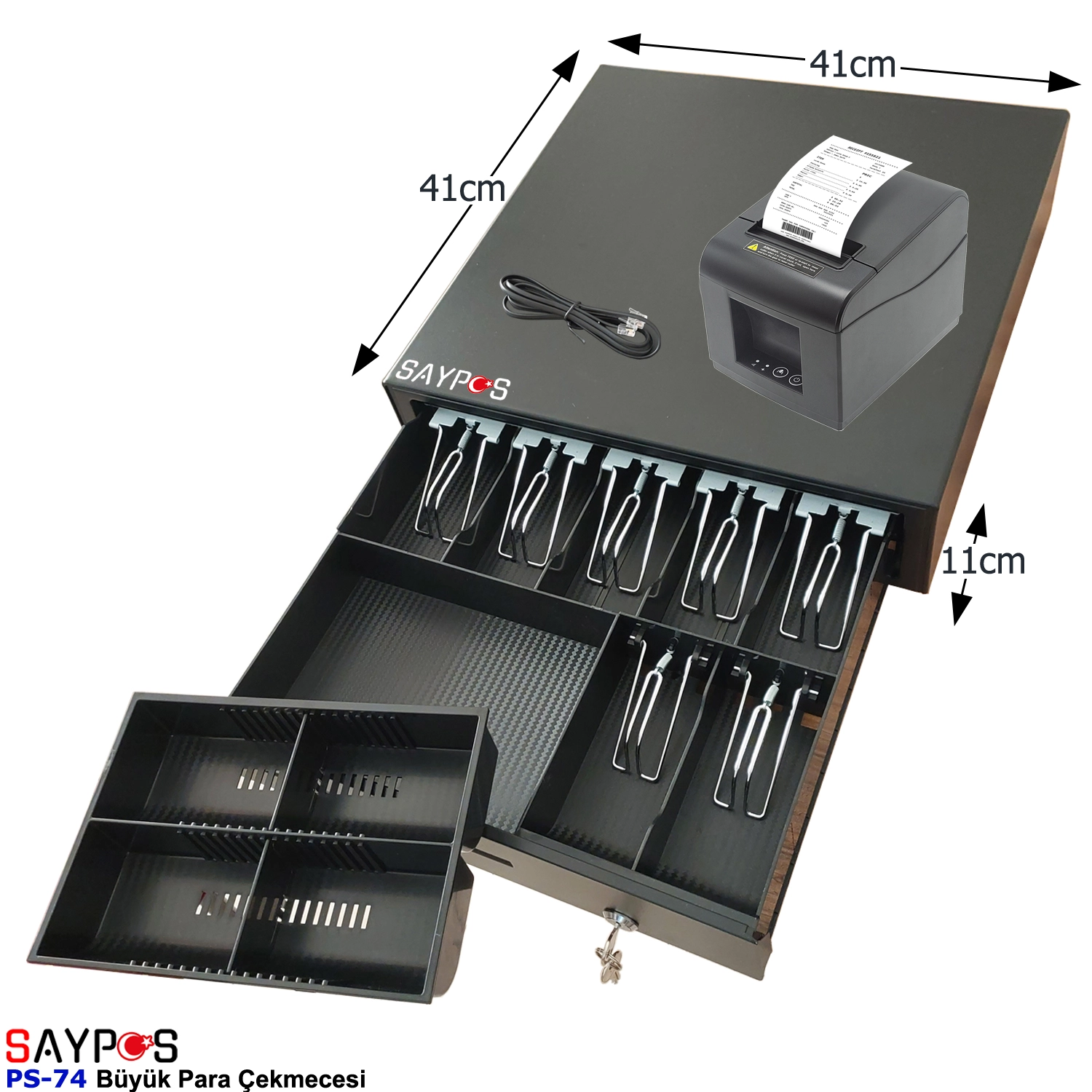 24V%20Fiş%20Yazıcılarla%20Uyumlu%20PC%20Pos%20Satış%20Sistemleri%20ile%20bağlantılı%20Açılır%20Para%20Çekmecesi%2041x41x11cm