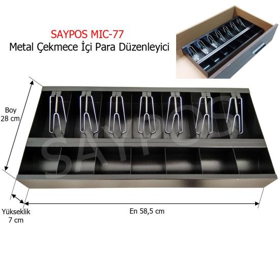 Metal Çekmece İçi Para Düzenleyici 7 Yedi Kağıt 7 Madeni Para Bölmeli