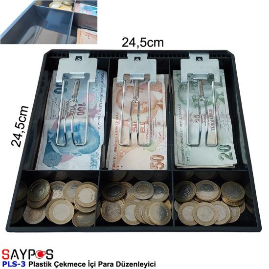 Plastik Çekmece İçi Para Düzenleyici 3 Üç Banknot Bölmeli Para Bölmesi