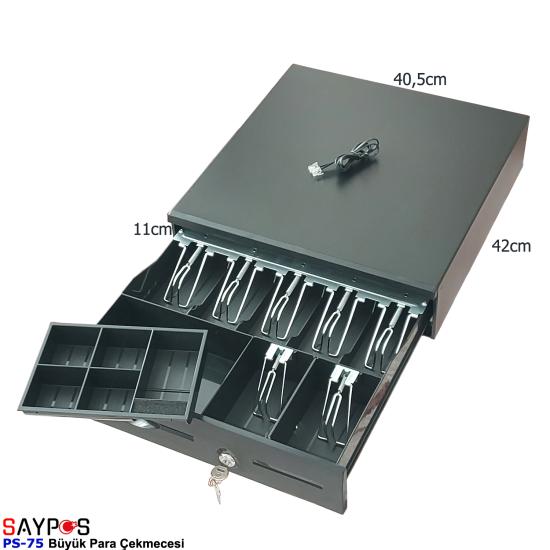 7 Banknot Gözlü ve Ingenico Move5000f / iDE280 / iWE280 Yazarkasa Uyumlu Para Çekmecesi 40,5x42x11cm