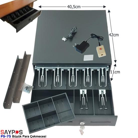 Saypos PS75 Açma Butonlu ve Montaj Askılı Büyük Para Çekmecesi 