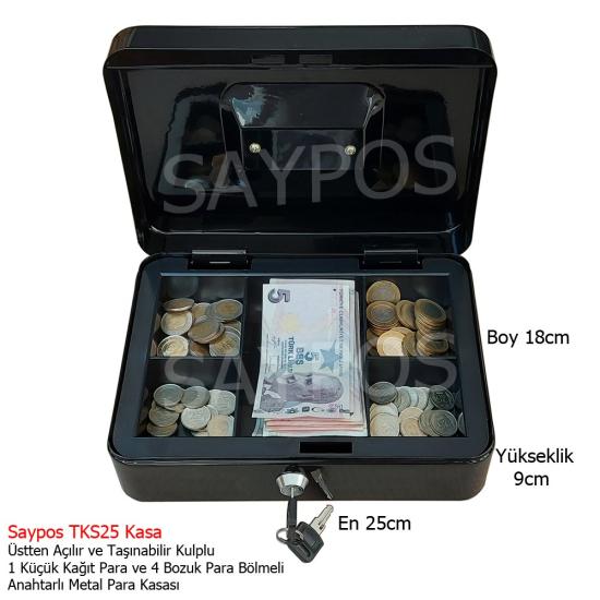 Orta Boy Para Kasası 1 Banknot 4 Madeni Gözlü Taşınabilir Para Kutusu