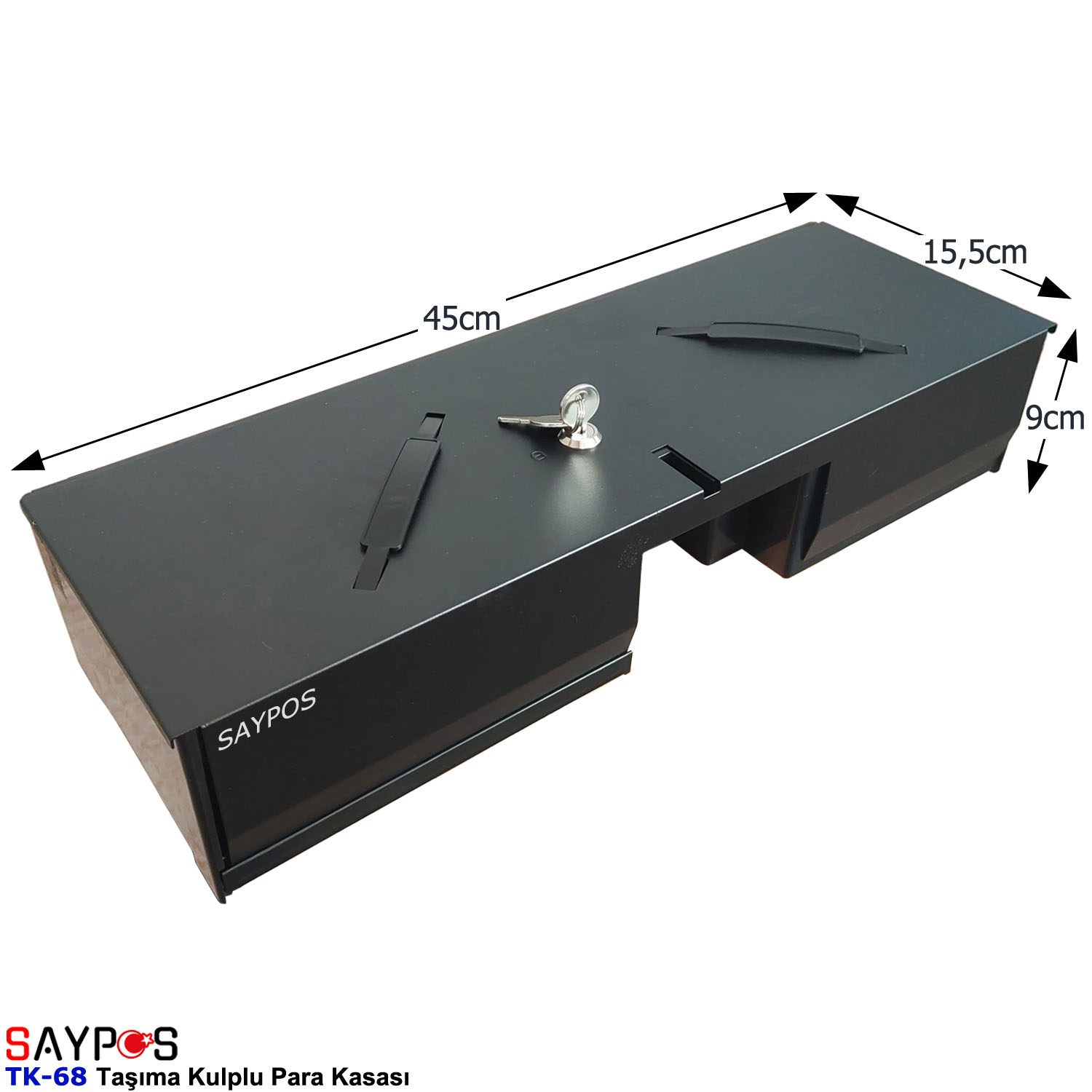 Saypos%20TK68%20Para%20Kasası%20Taşıma%20Kulplu%206%20Banknot%208%20Madeni%20Para%20Gözlü%2045x15,5x9cm