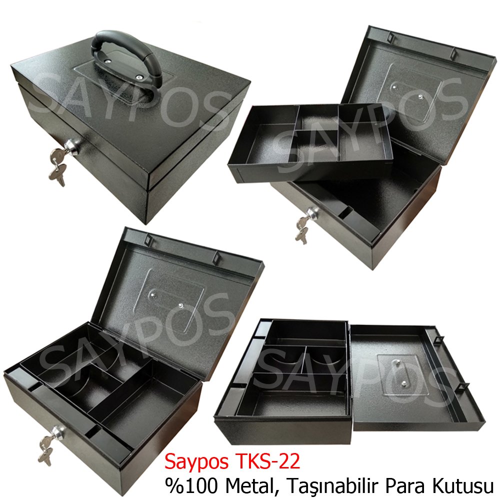 Saypos%20Para%20Kasası%20Metal%20El%20Tipi%20Taşıma%20Kulplu%204%20Gözlü%20İç%20Tepsi%20Kalkıyor%2025x18,5x9,5cm